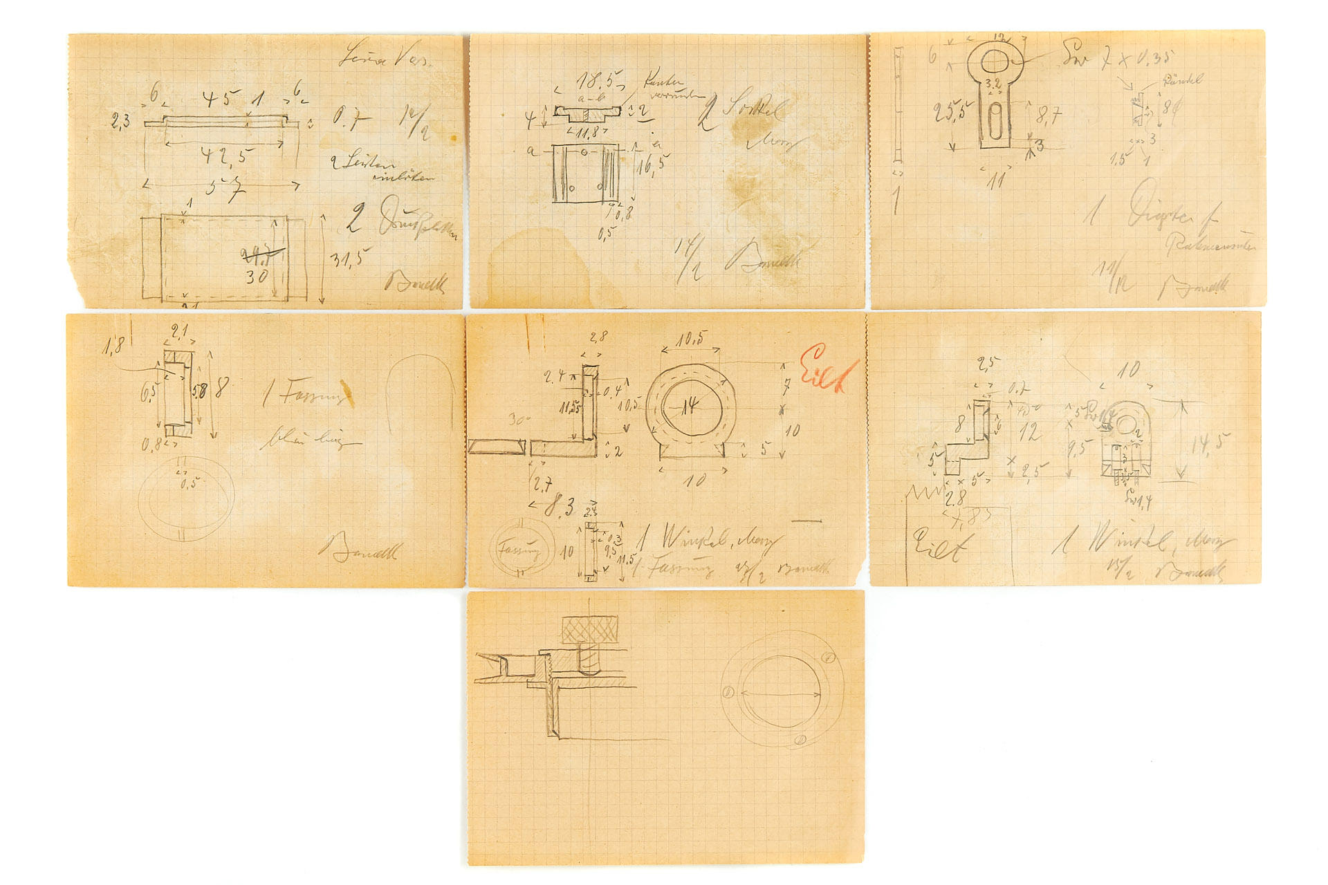 Oskar Barnack Design Drawings (various)
