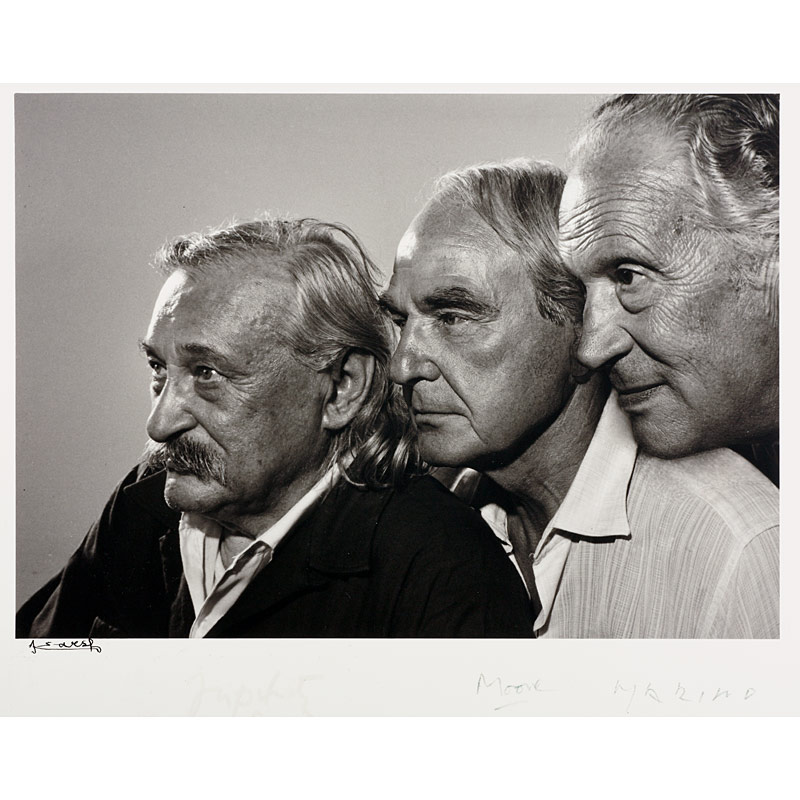 Yousuf Karsh (1908–2002), ›Three men on a mountain‹ (Jacques Lipchitz, Henry Moore, Marino Marini)