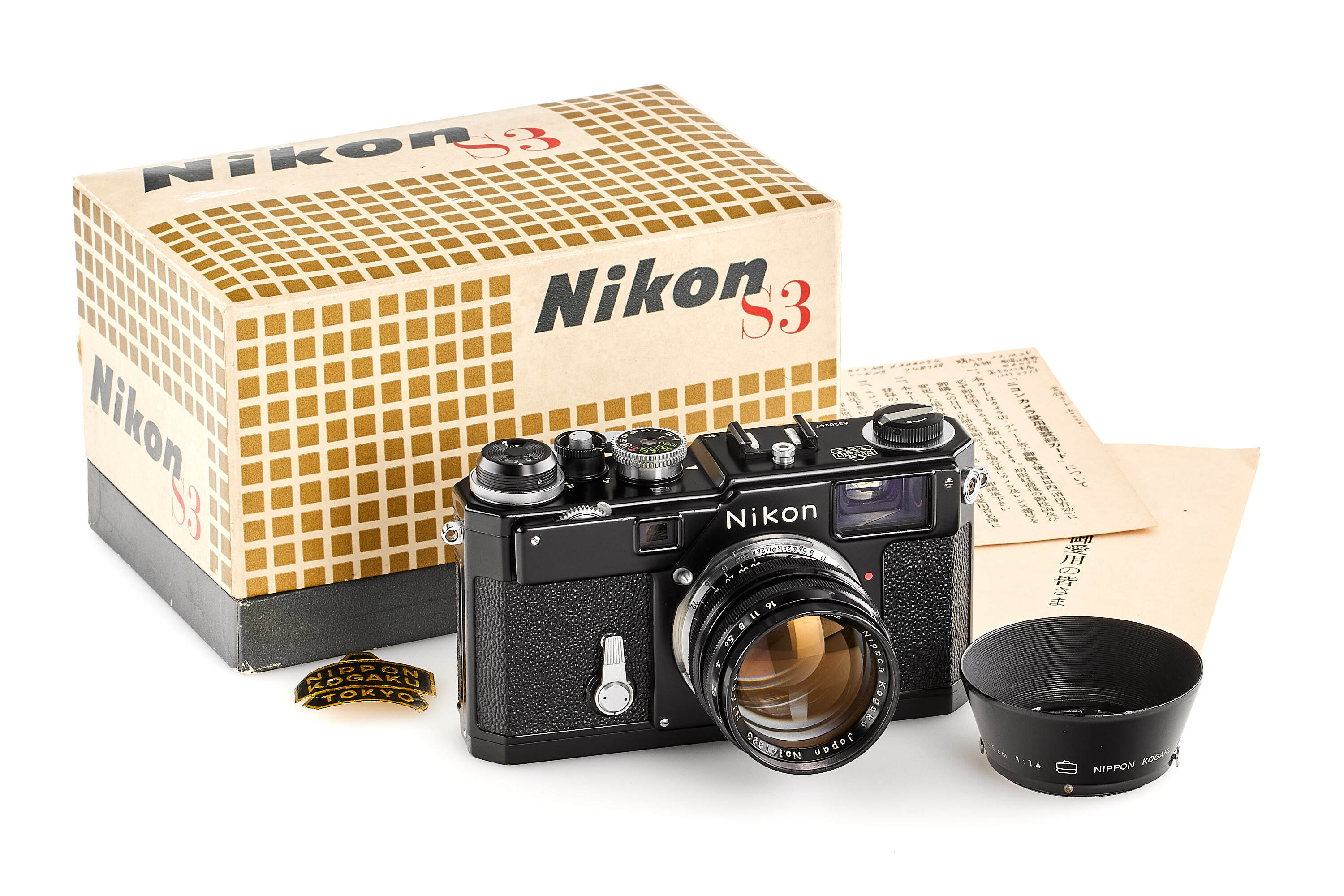 Nikon S3 black paint 'Olympic' outfit with 1.4/50mm *
