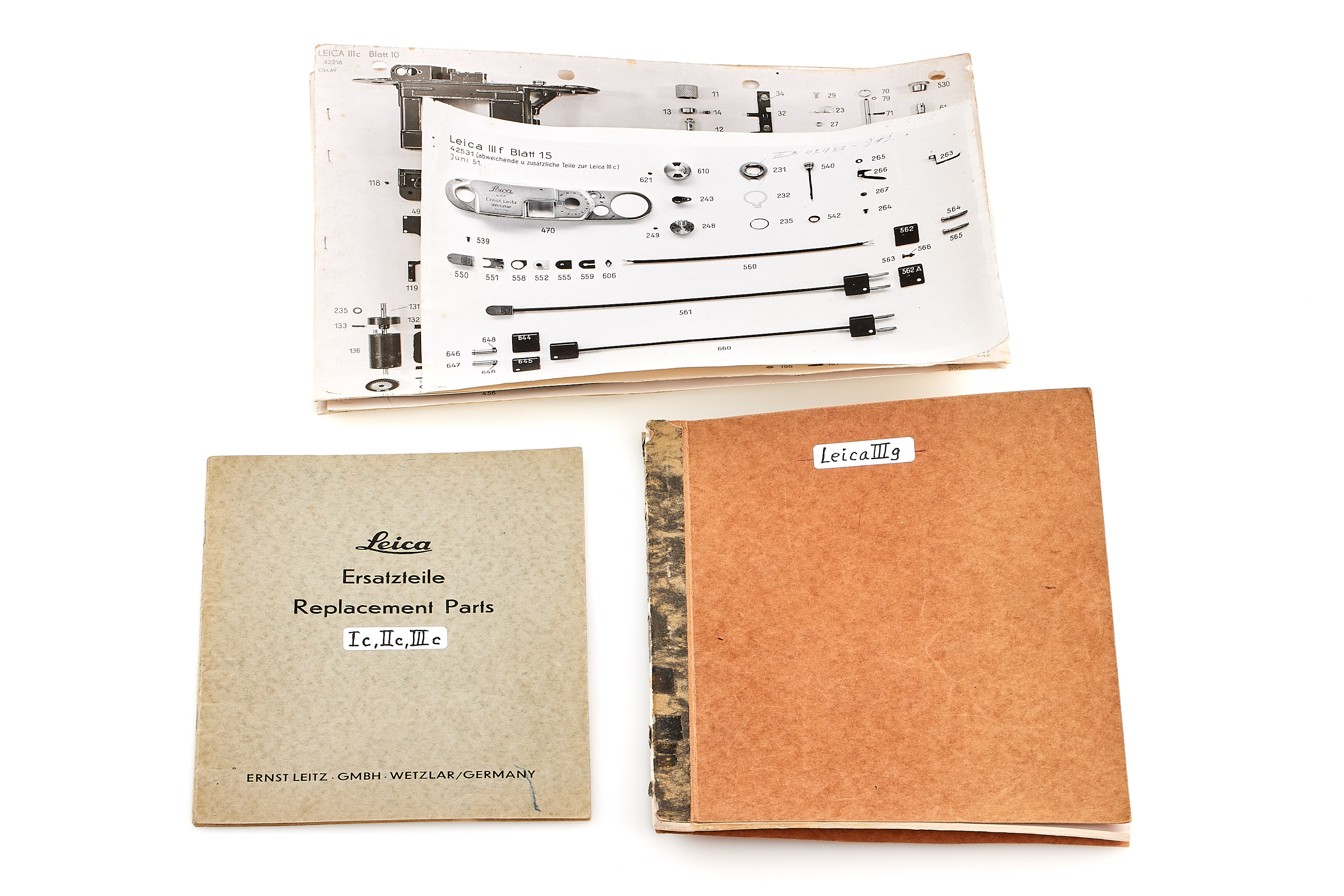 Leica Ic-IIIc and IIIg Spare Parts Lists / Exploded Views