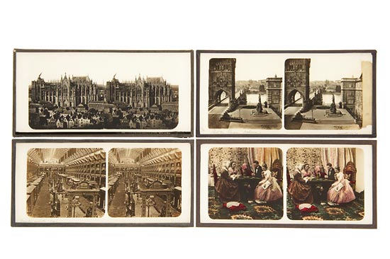 42 Glass Stereo Transparencies of Europe