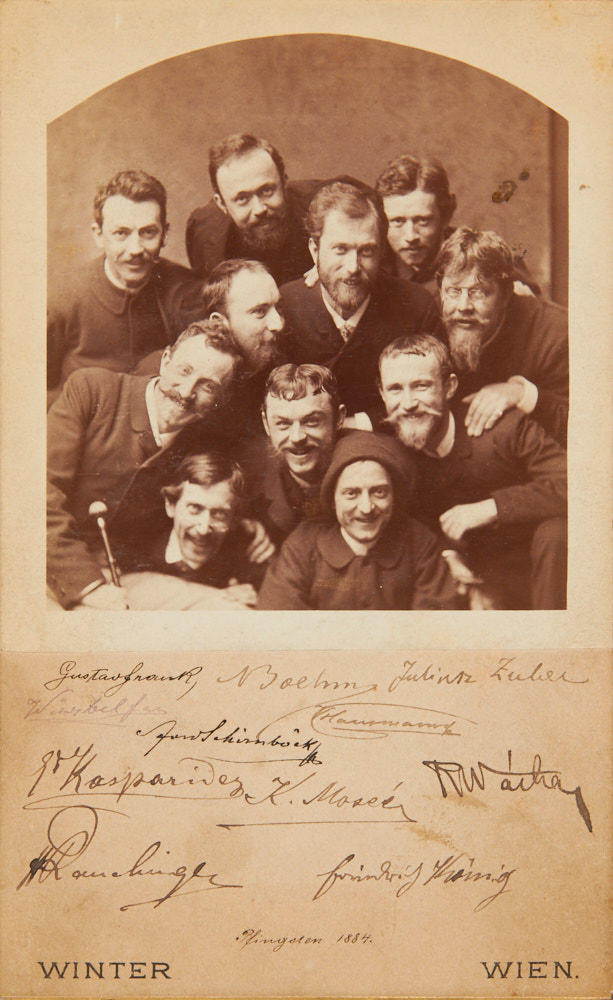 WILHELM WINTER (active 1876–1894) Rare group portrait of the Austrian artists' association Haagengesellschaft, Vienna 1884