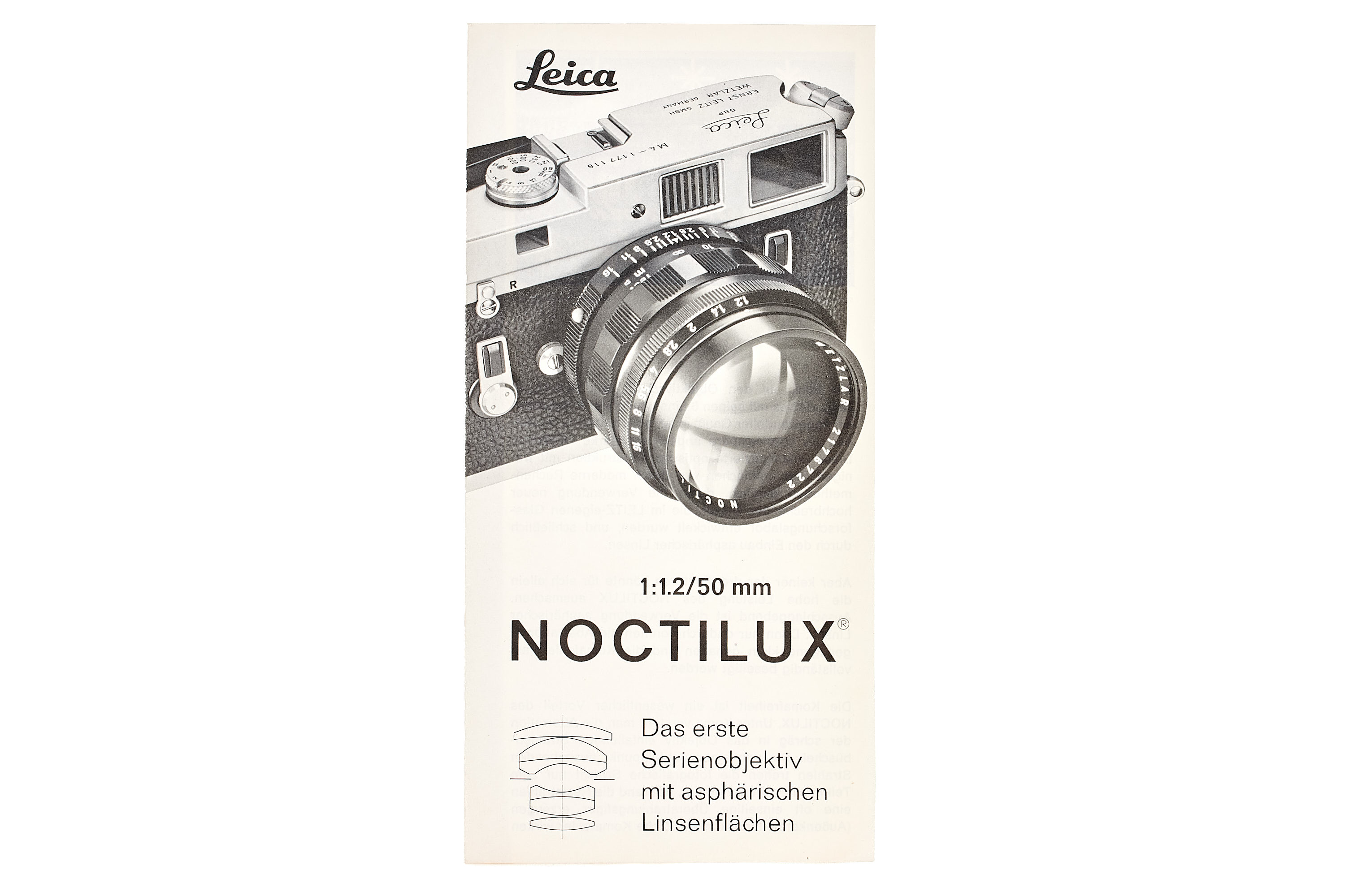 Noctilux 1.2/50mm brochure German Noctilux 1.2/50mm brochure German