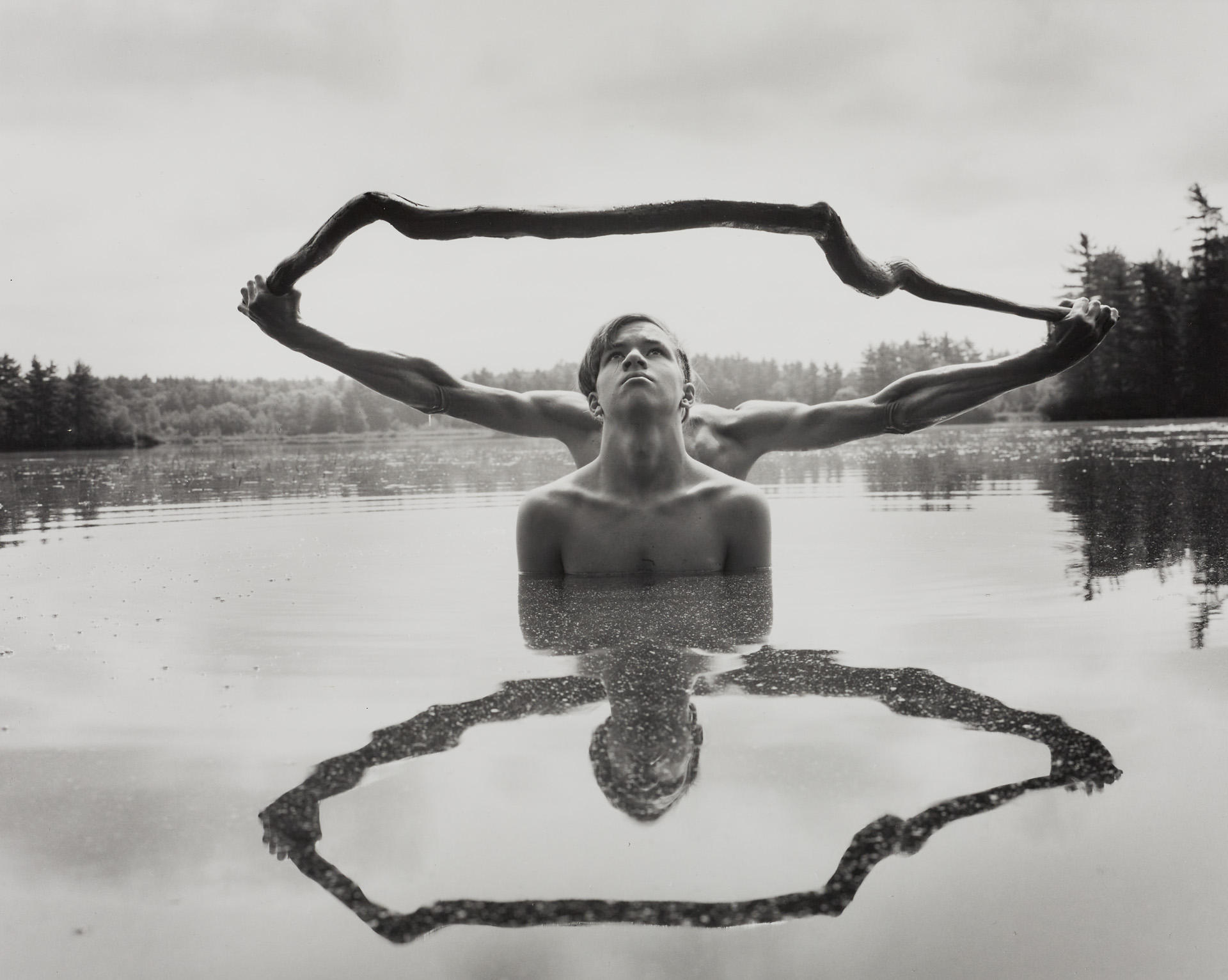 ARNO RAFAEL MINKKINEN (* 1945) Self-portrait with Dan, Fosters Pond 1993 * ARNO RAFAEL MINKKINEN (* 1945) Self-portrait with Dan, Fosters Pond 1993 *