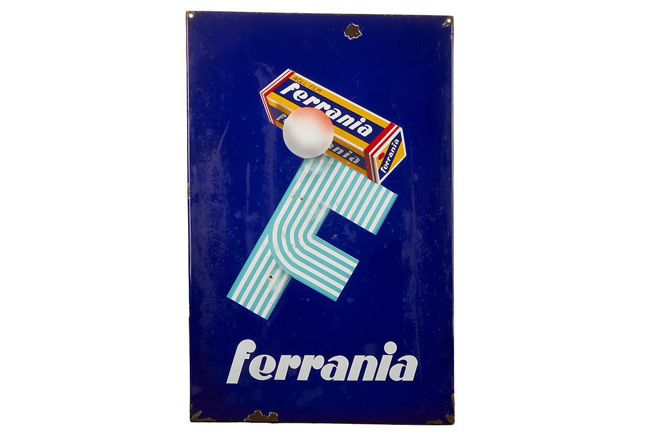 Ferrania Enamel Sign