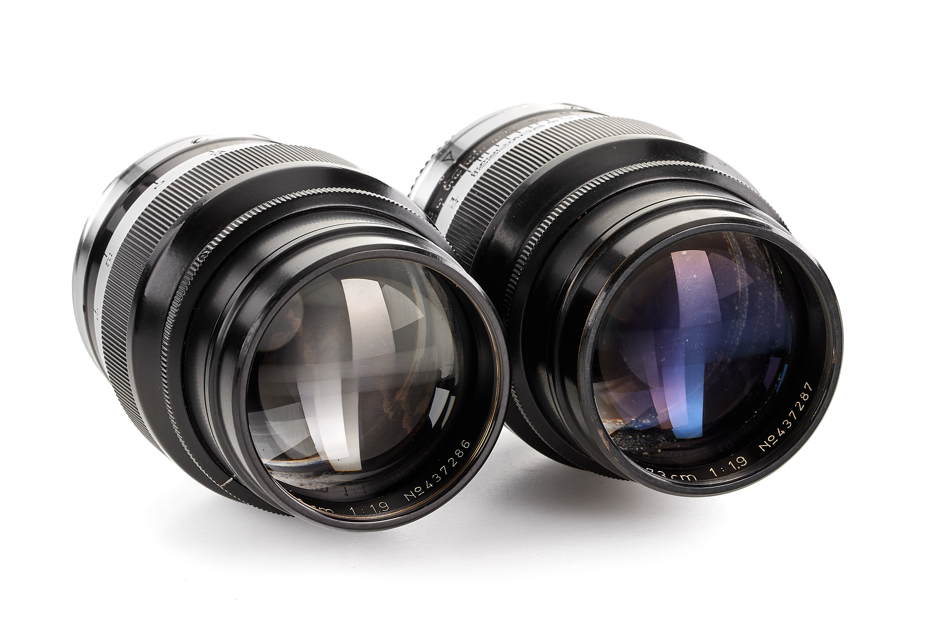 Hektor 1.9/7.3cm HEGRA black/chrome set no.437286 and no.437287 *