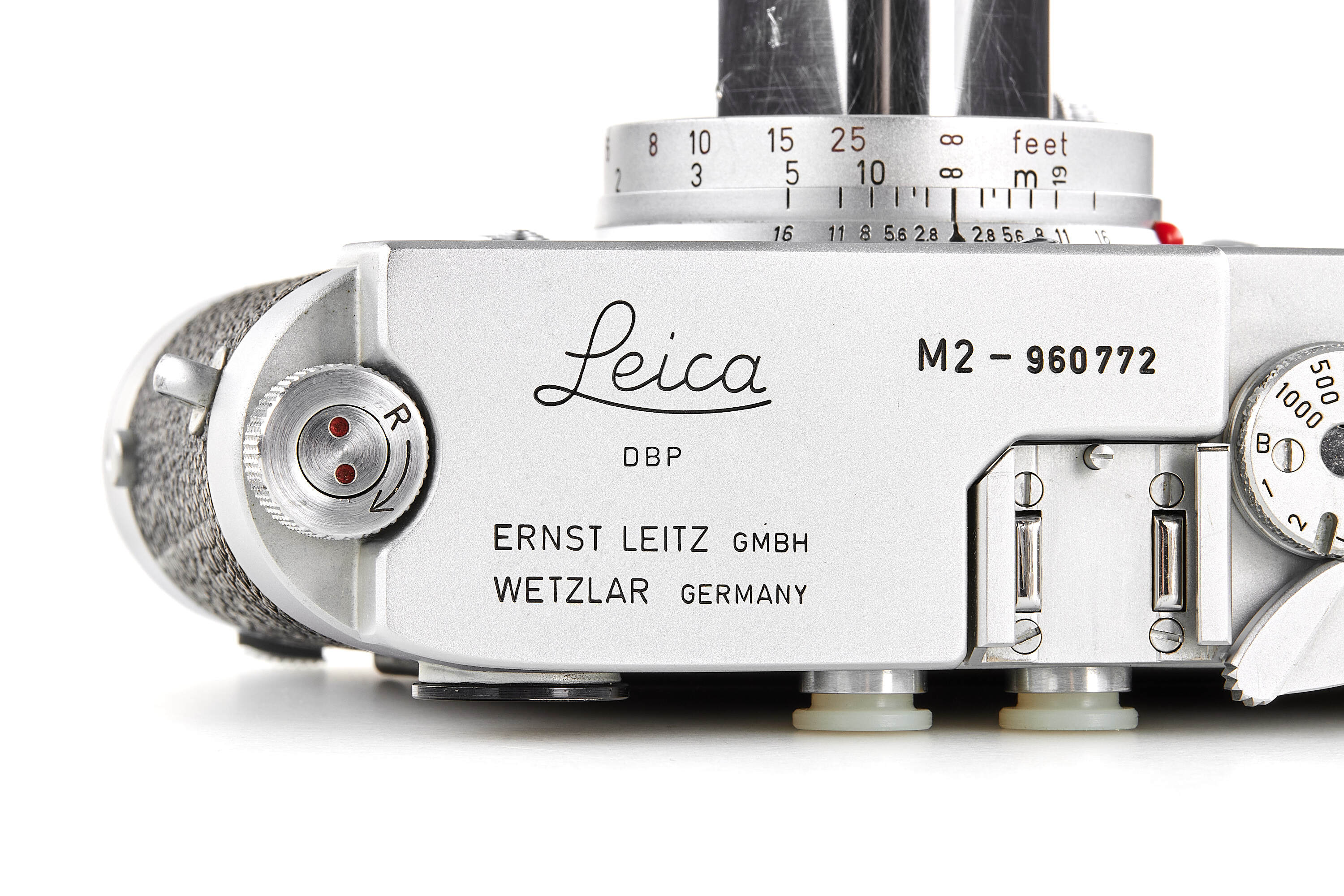 Leica M2 chrome Button Rewind with Leicavit MP *