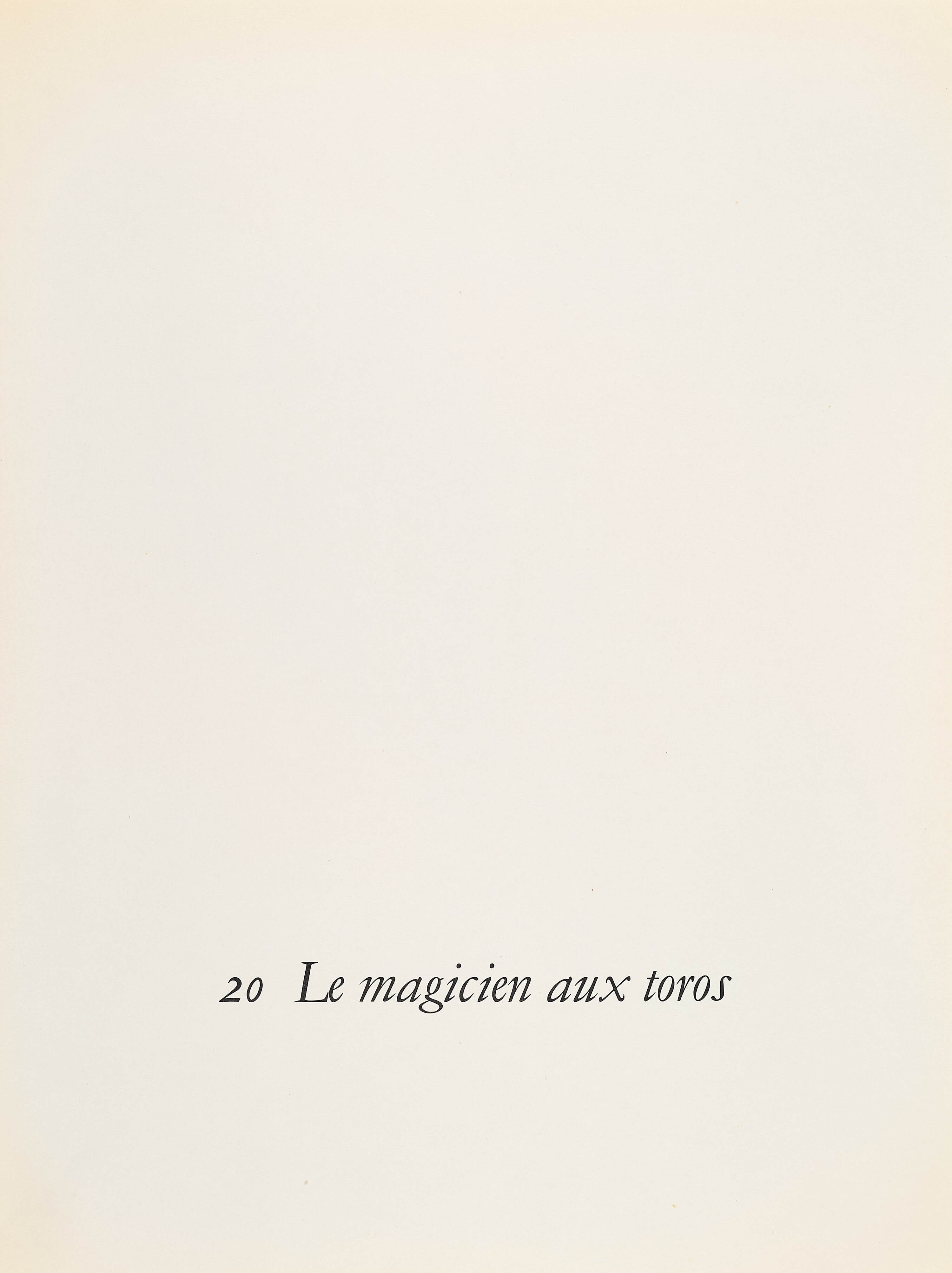 PABLO PICASSO (1881–1973) and ANDRÉ VILLERS (1930–2016) - Le magicien aux toros, Paris 1960