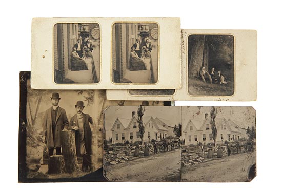 Six Tintype Stereographs
