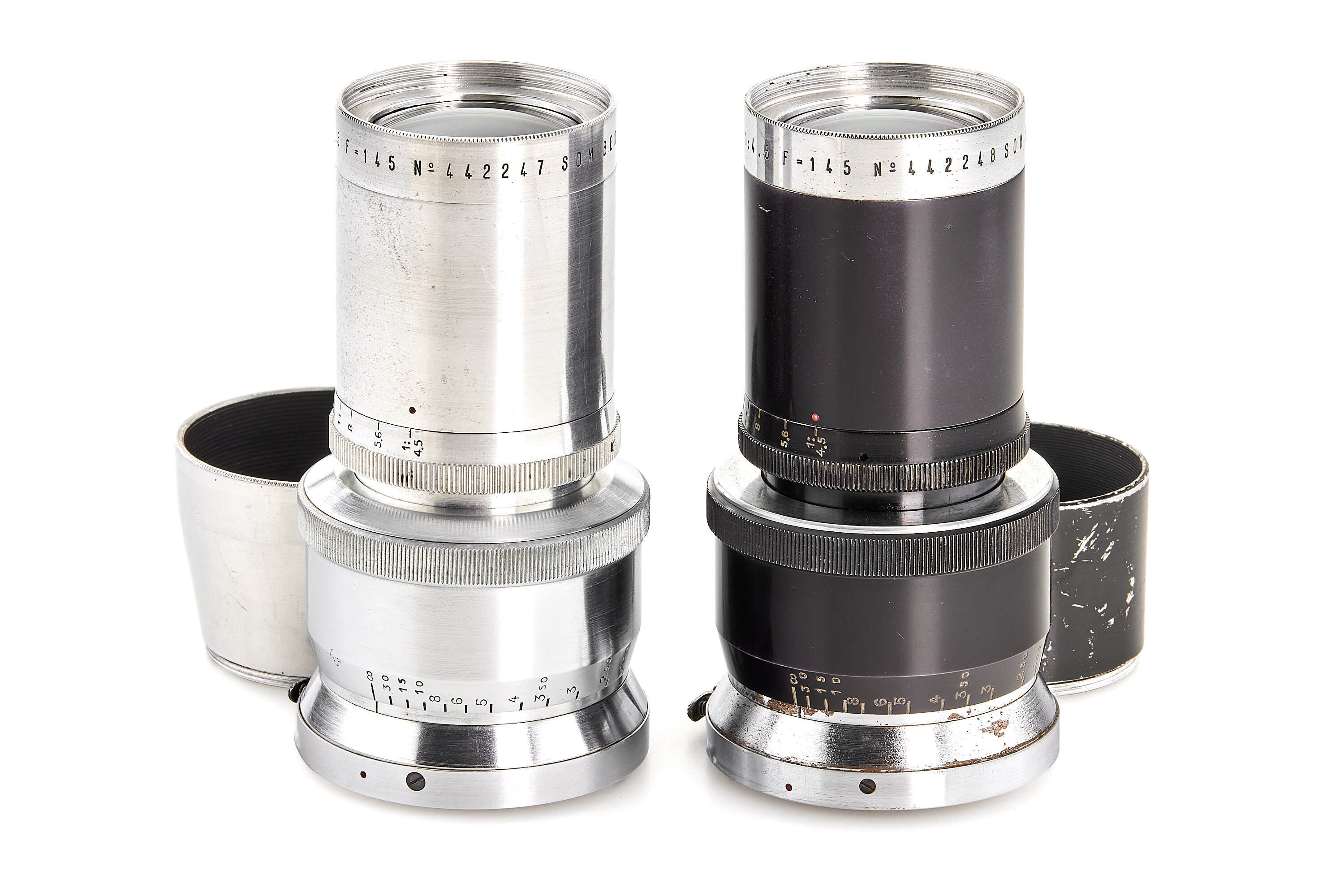 Som Berthiot f. Contax Tele Objectif 4.5/145mm Consecutive Pair