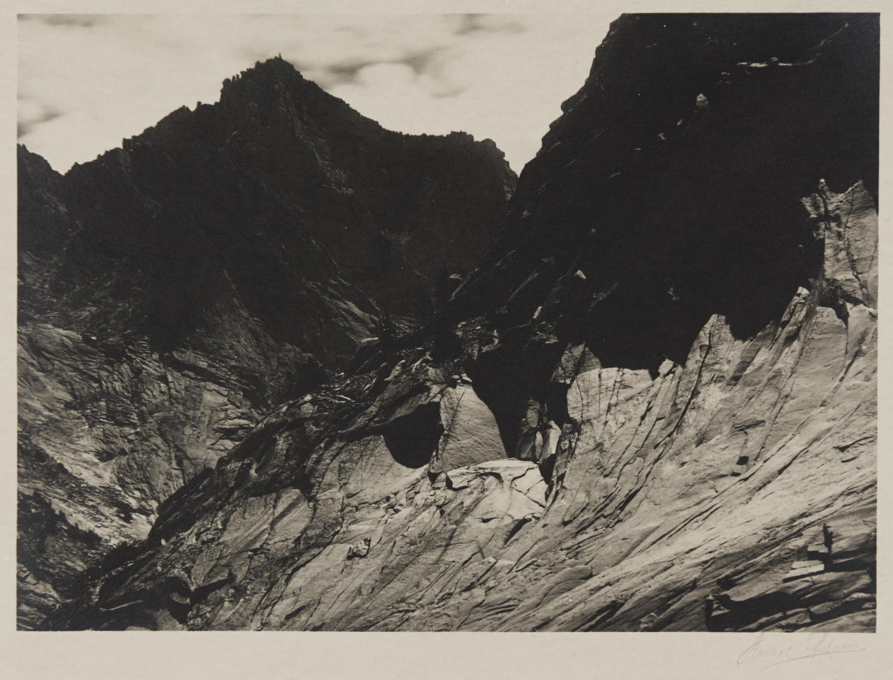 ANSEL ADAMS (1902–1984) Cliffs near Big Bird Lake - Sierra Nevada, 1920s