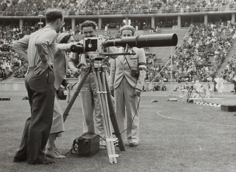Leni Riefenstahl with assistant behind the film camera, Lothar Rübelt (1901-1991)