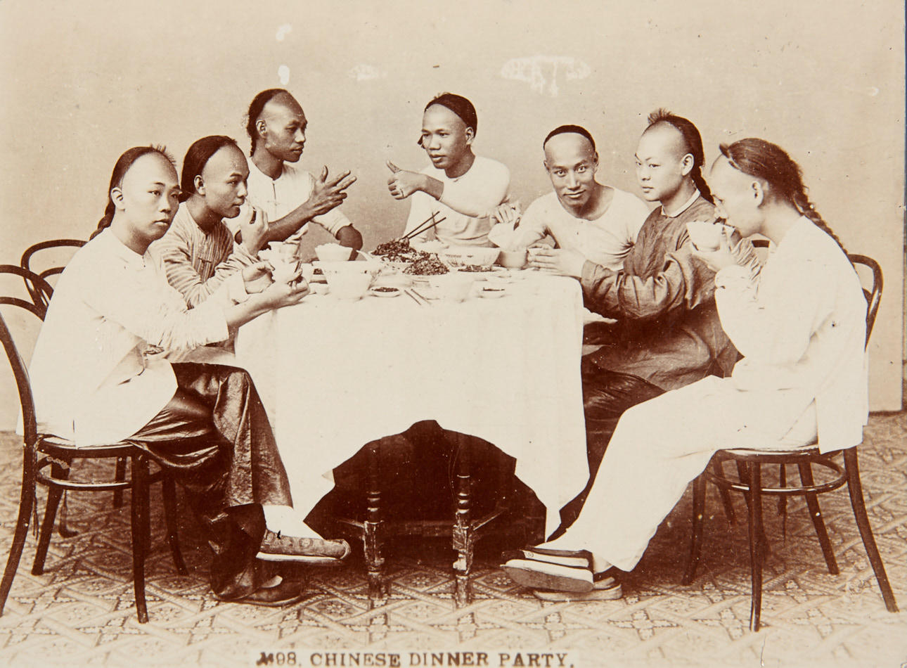 ANONYMOUS PHOTOGRAPHER  Chinese Dinner Party / Morship Joss, China 1870s