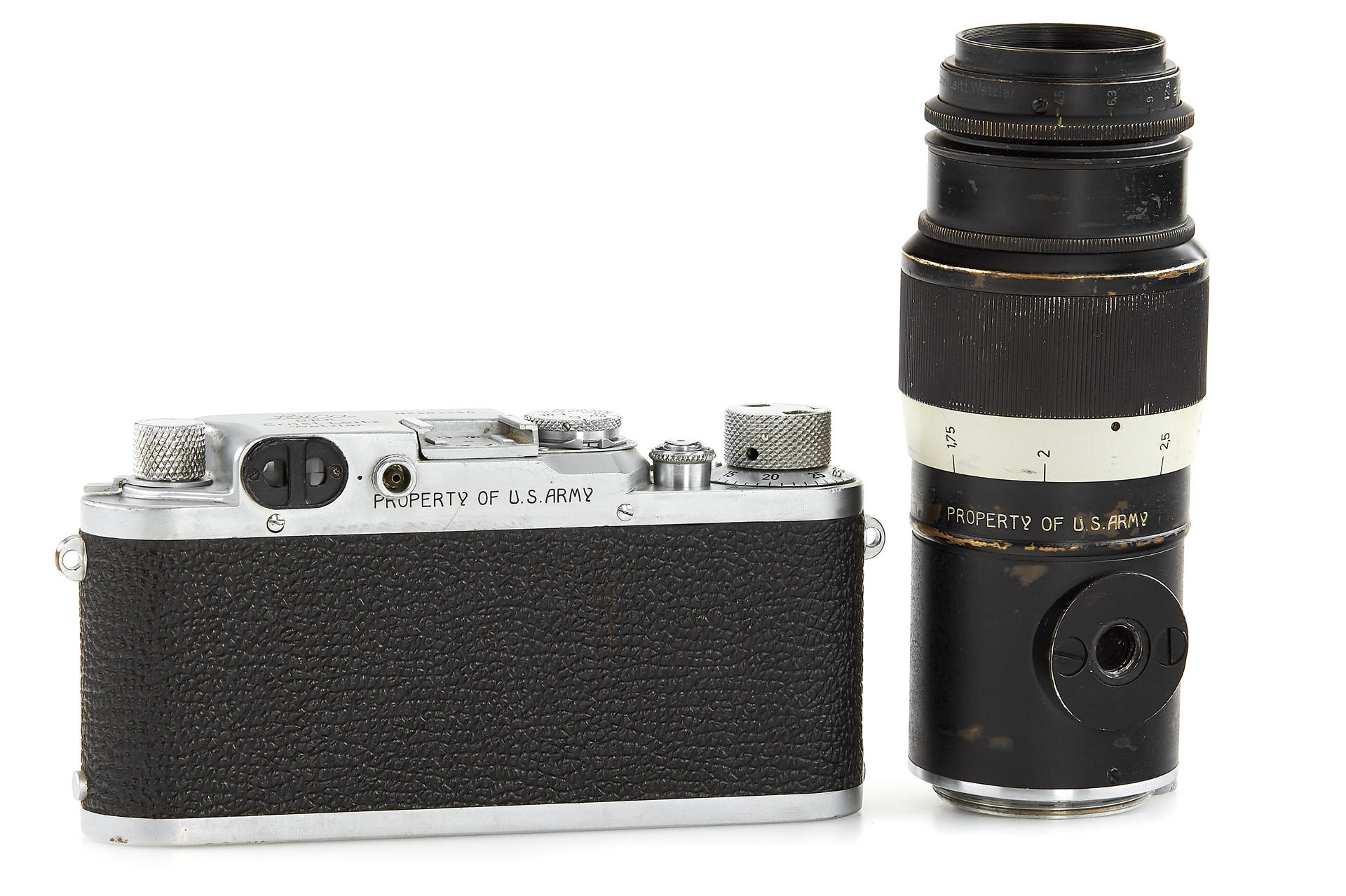 Leica IIIc chrome 'Property of U.S. Army'