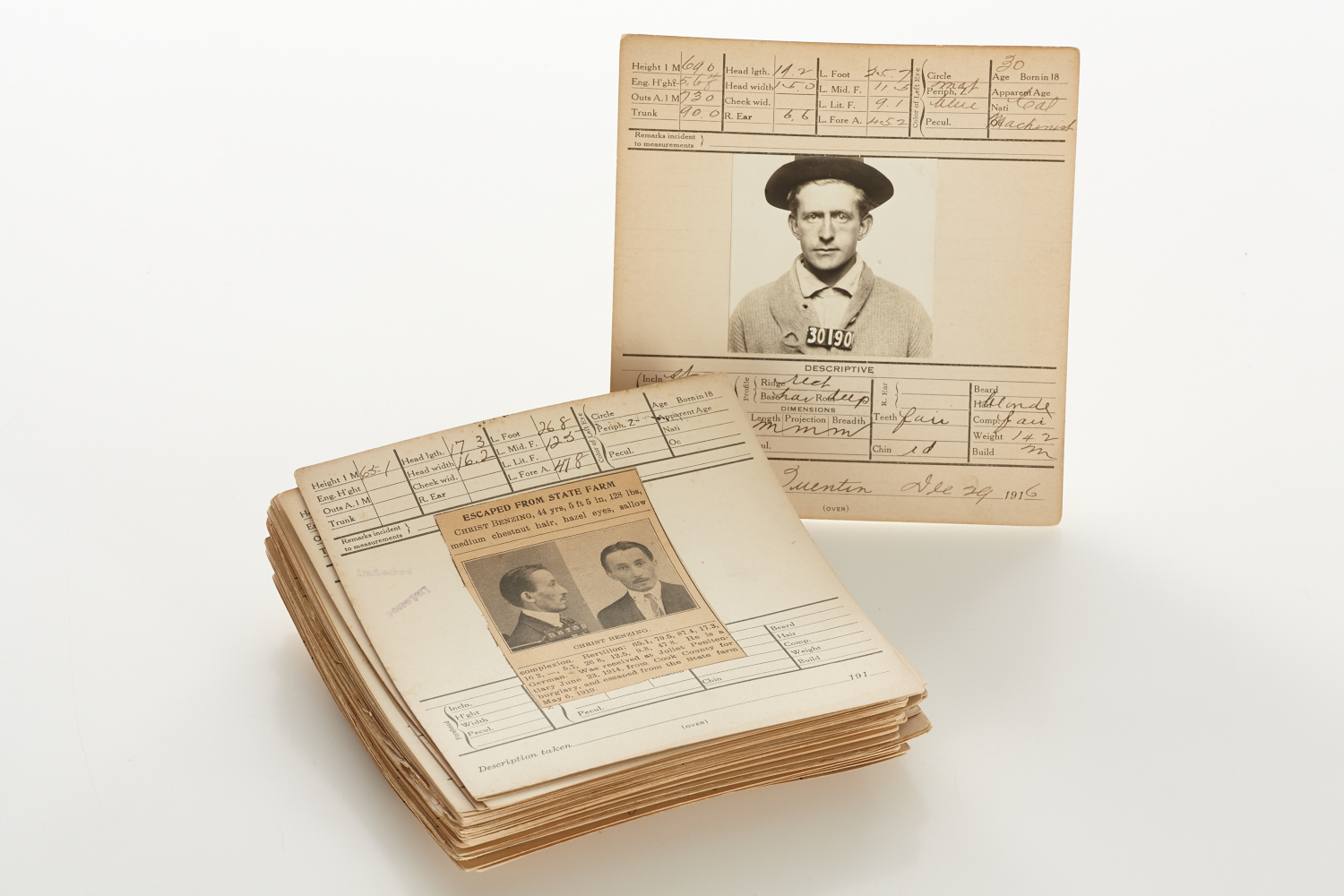 COLLECTION OF VINTAGE MUGSHOTS mostly San Francisco, c. 1912-1918 COLLECTION OF VINTAGE MUGSHOTS mostly San Francisco, c. 1912-1918