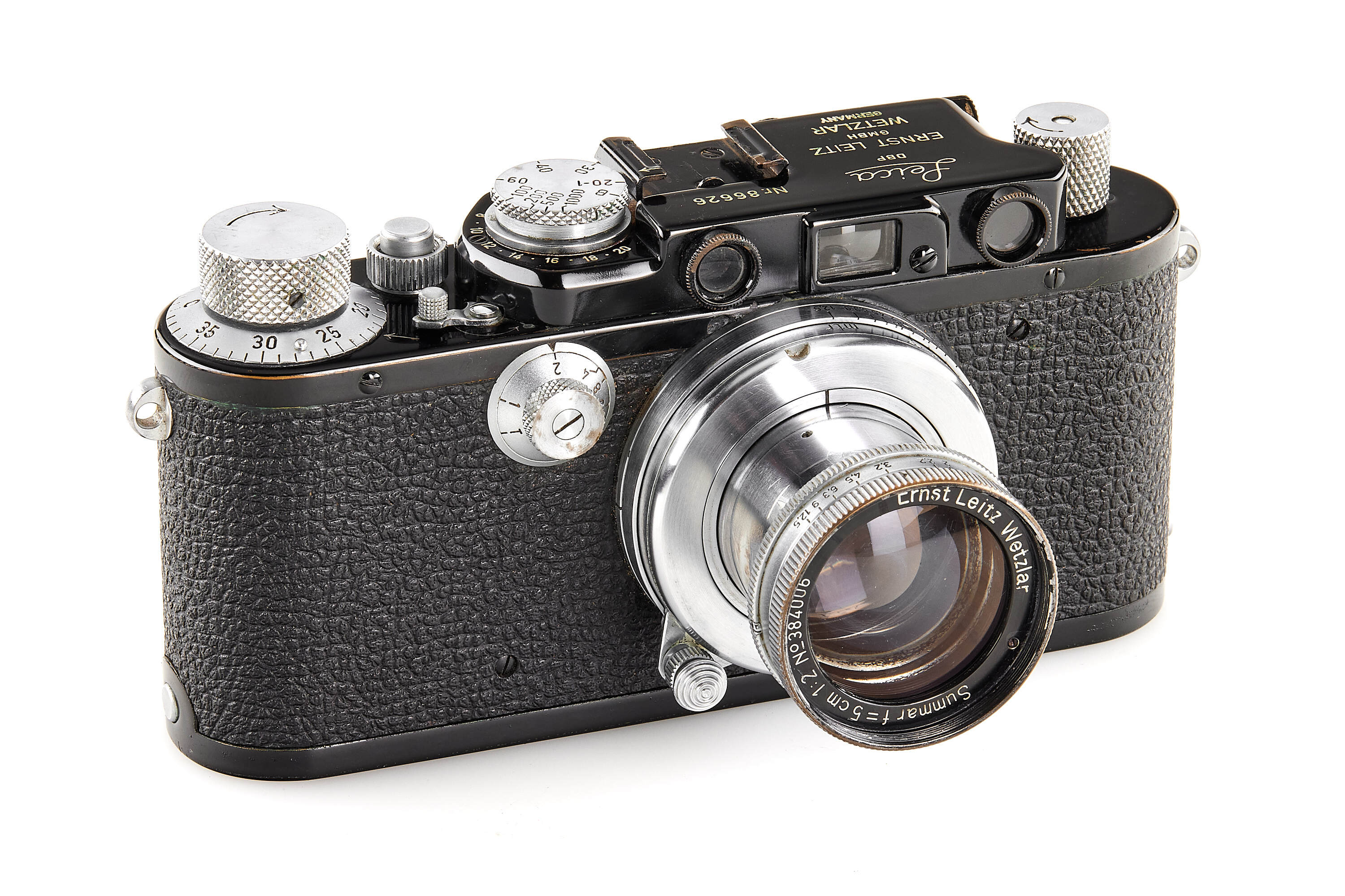 Leica IIIa syn. black/chrome with Summar 2/5cm *