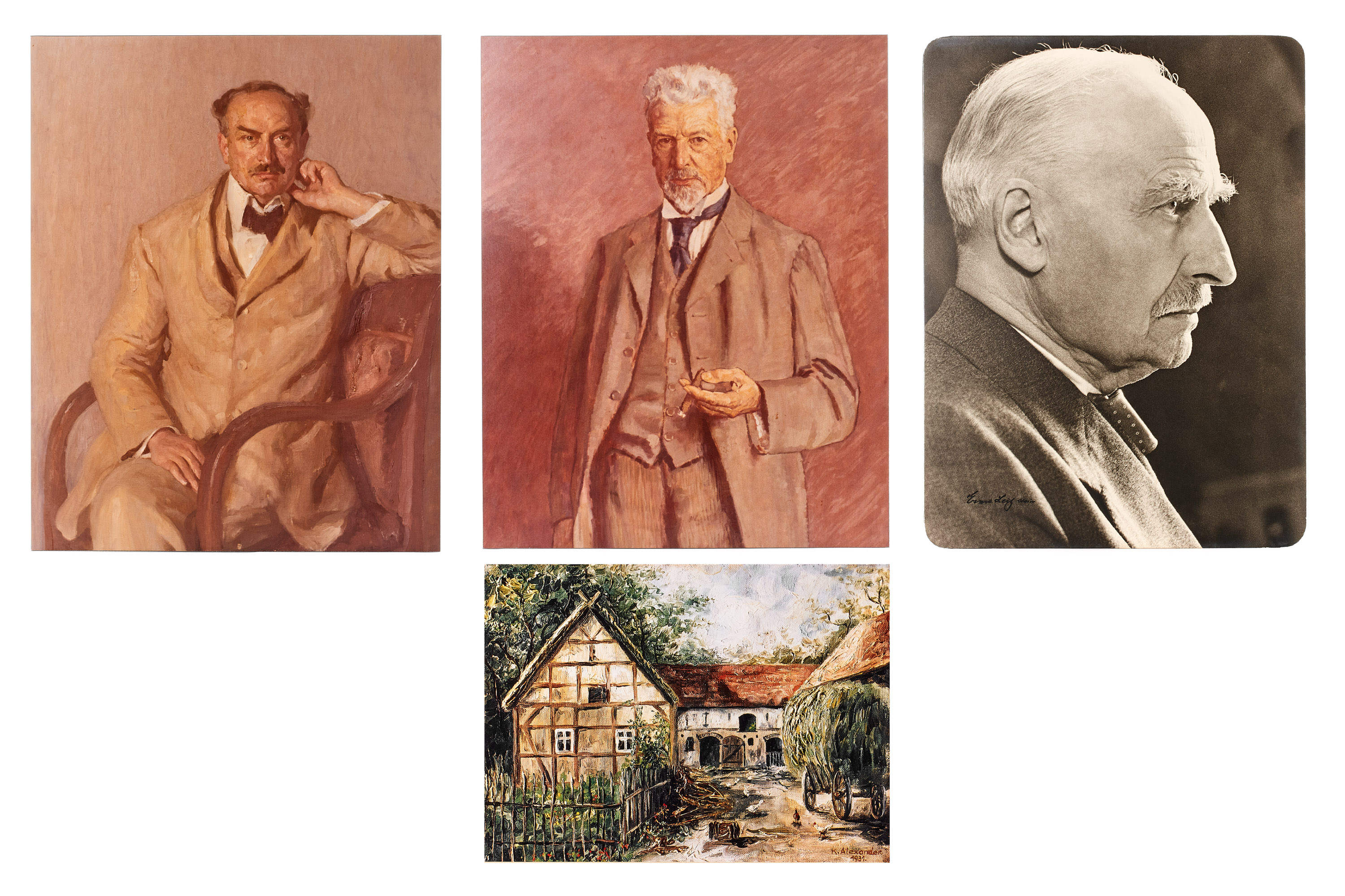 Ernst Leitz I and II, O. Barnack Paintings and Portrait *