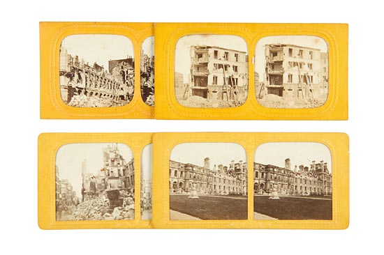 18 Tissue Day/Night Stereographs of the Siege of Paris
