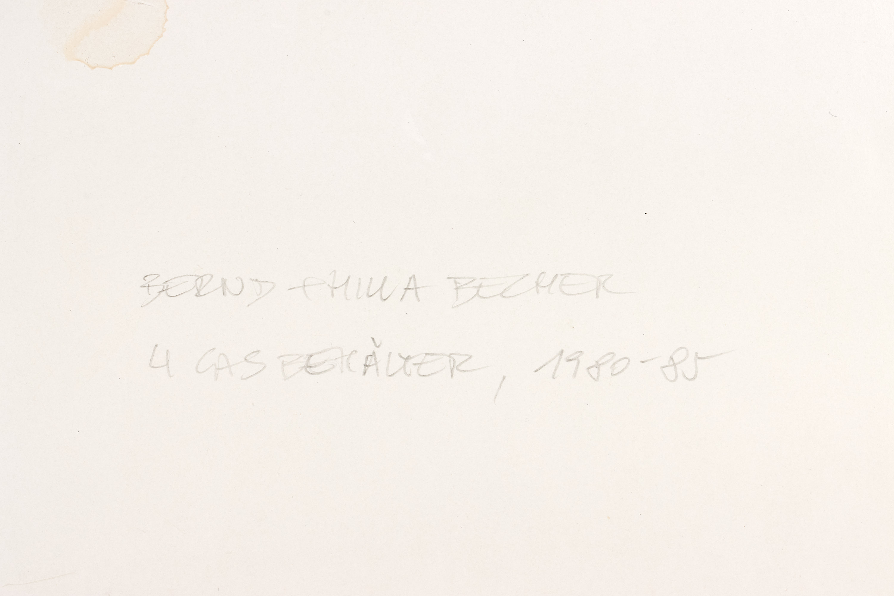 BERND BECHER (1931–2007) HILLA BECHER (1934–2015) - Vier Gasometer (Anonyme Skulpturen), 1973