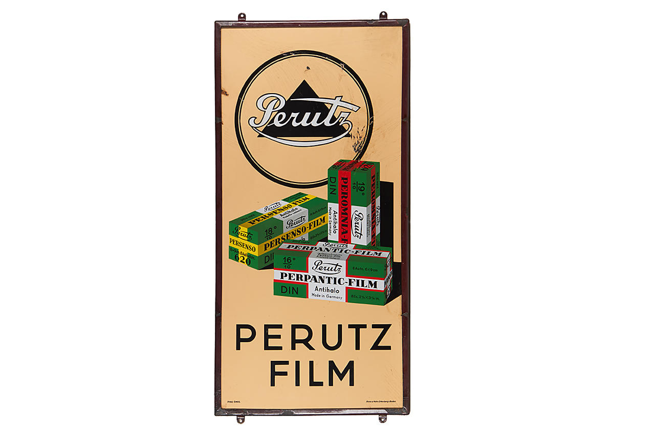 Perutz Film Enamel Sign