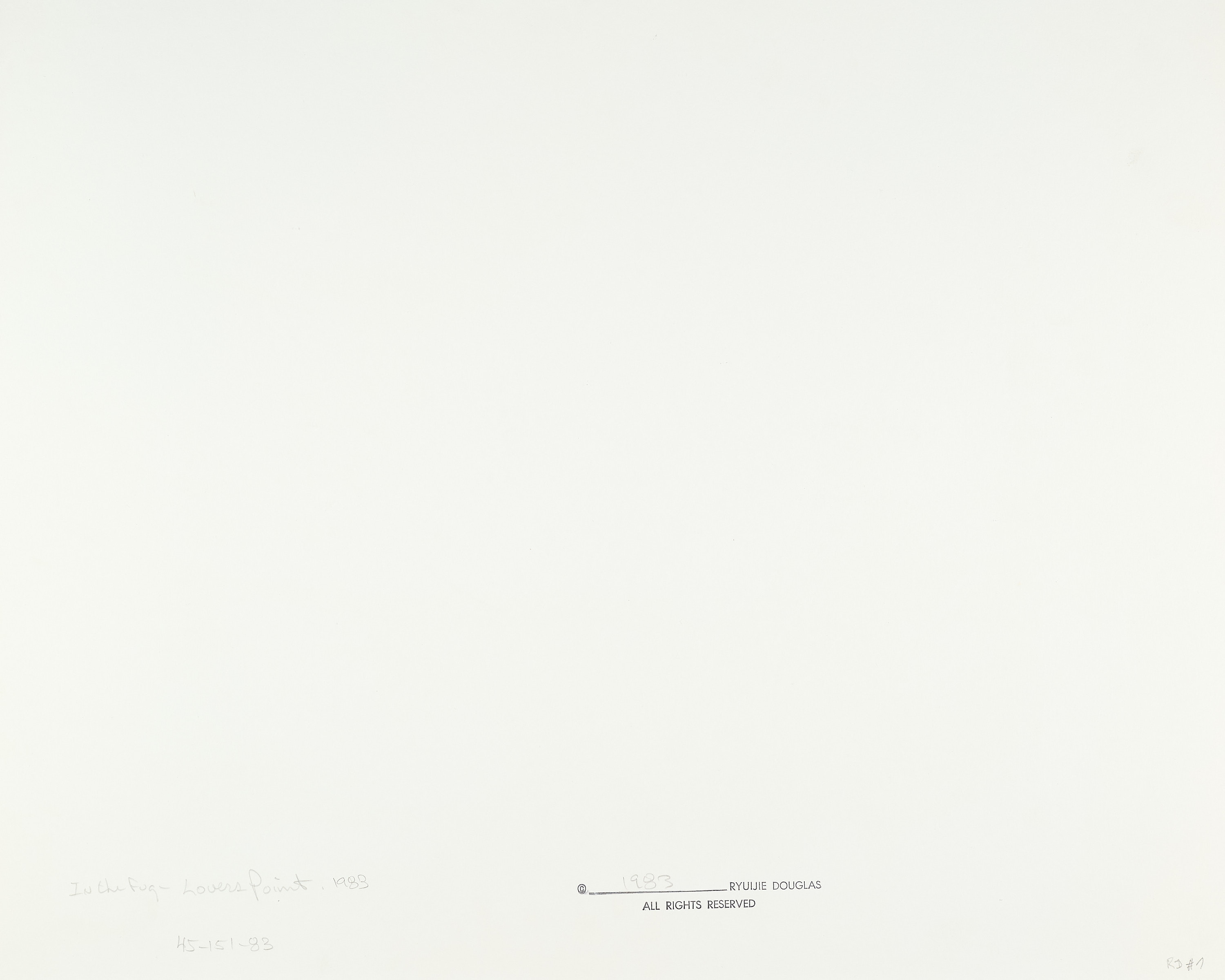 RYUJIE DOUGLAS (* 1950) - In the Fog - Lovers Point, California 1983