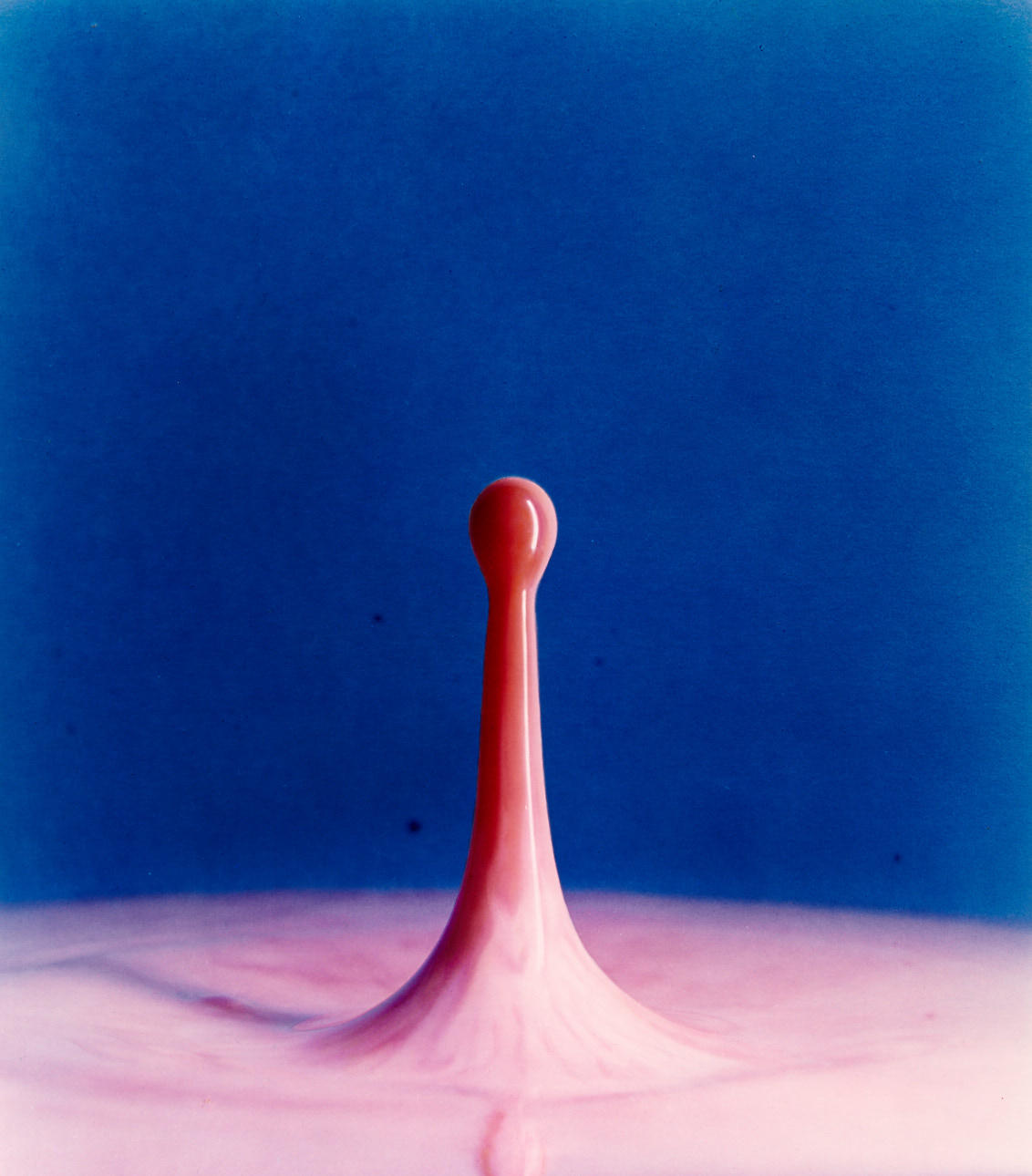 HAROLD EDGERTON (1903–1990) Cranberry Juice Drop into Milk, 1960