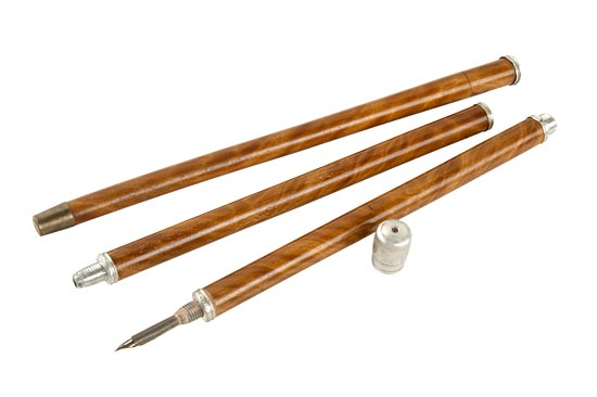Cane with Pen, Ink Well and Stanhope