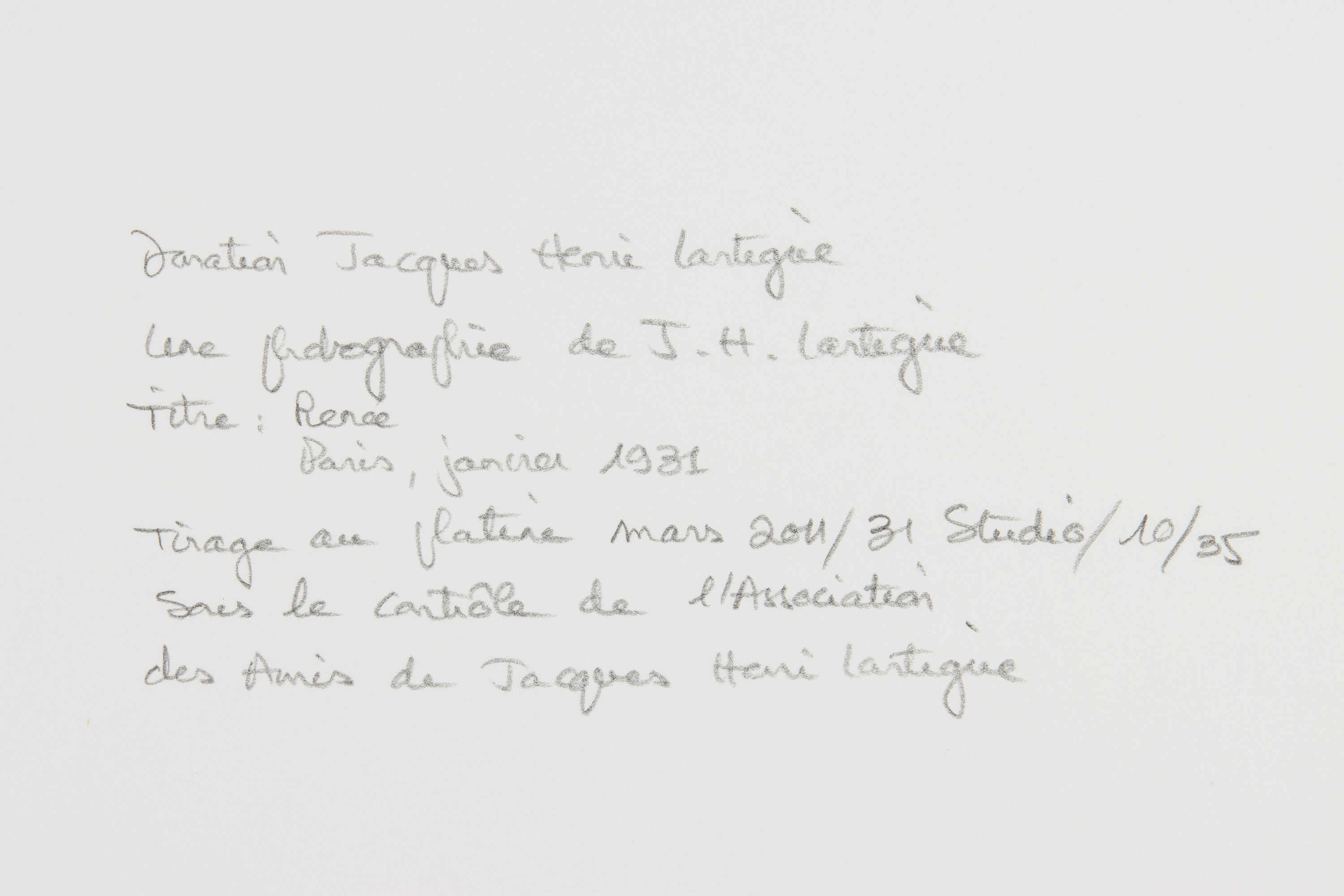 JACQUES-HENRI LARTIGUE (1894–1986) - Renée Perle, Paris 1931