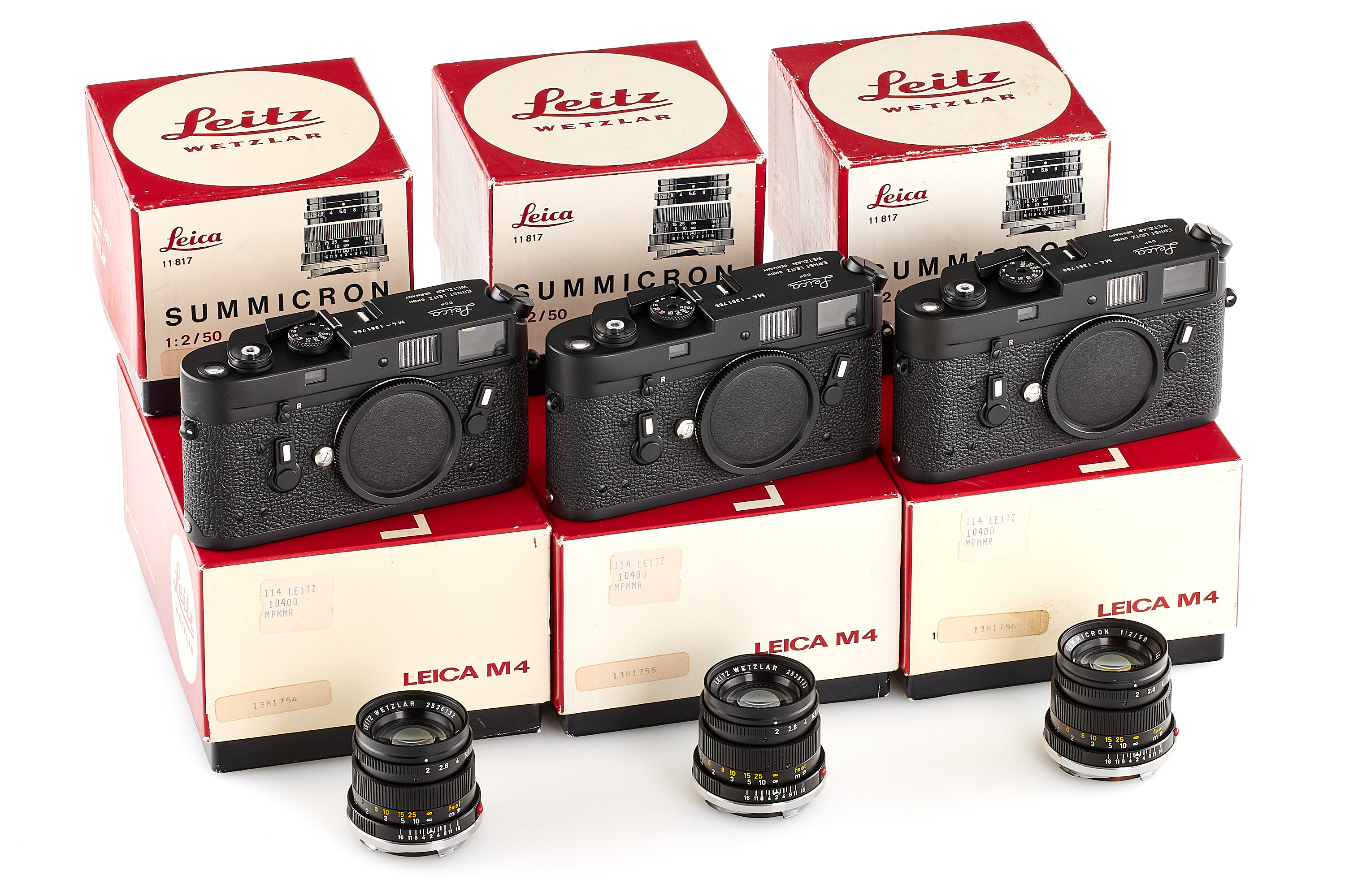 Three Leica M4 black Consecutive Numbers Set *