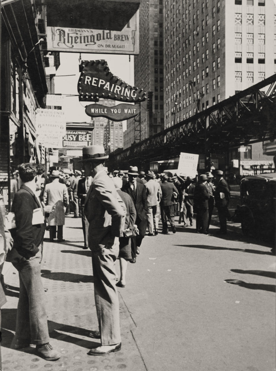 PAUL WOLFF (1887–1951) Unemployed in front of  job center, New York 1932