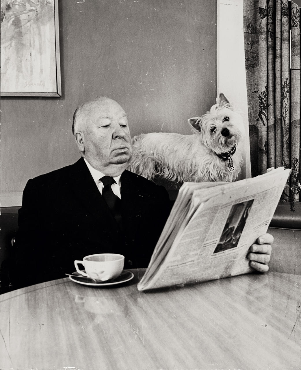 PHILIPPE HALSMAN (1906–1979) Alfred Hitchcock and his terrier Sarah, January 1976