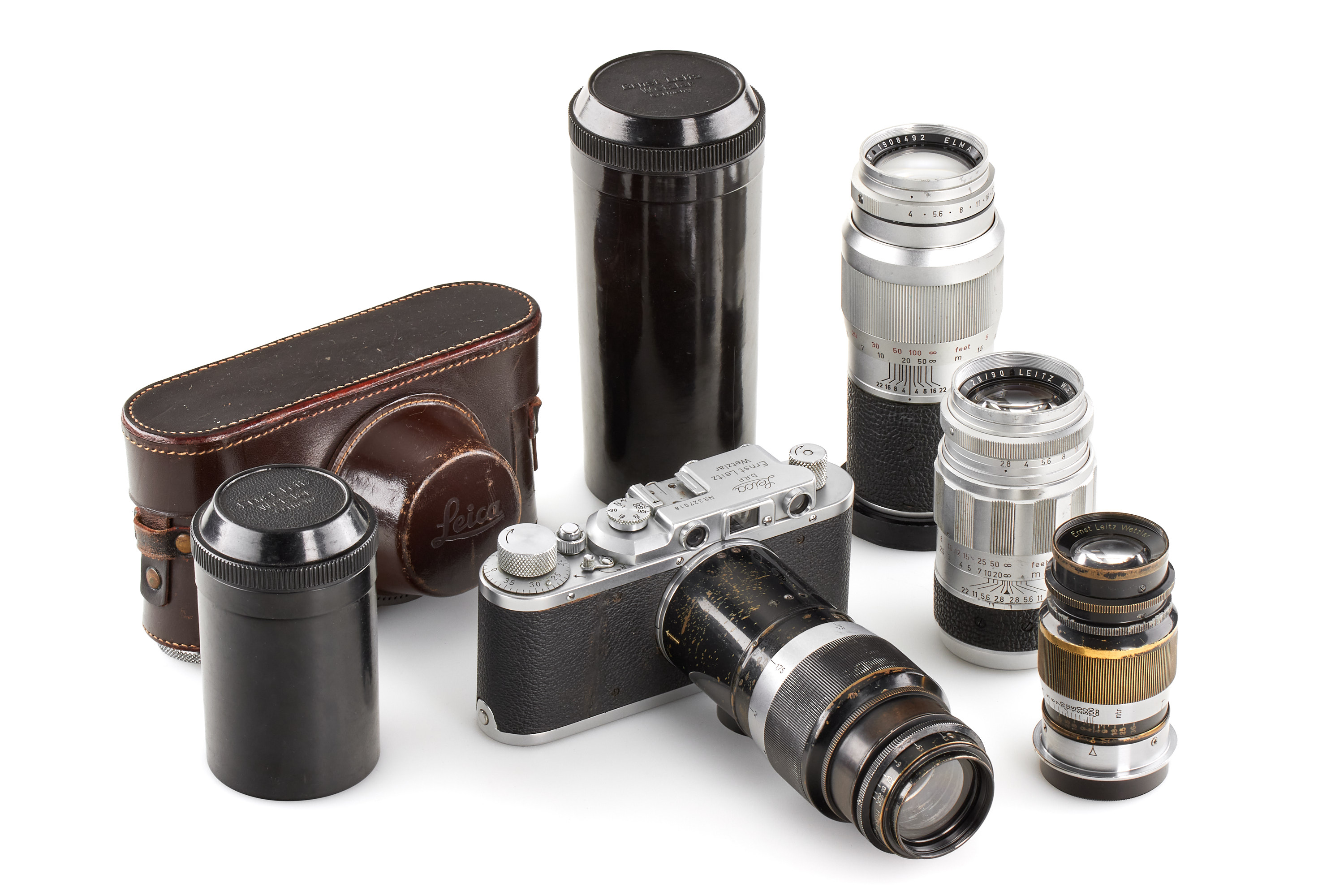 Leica II Mod. D chrome with Various Lenses