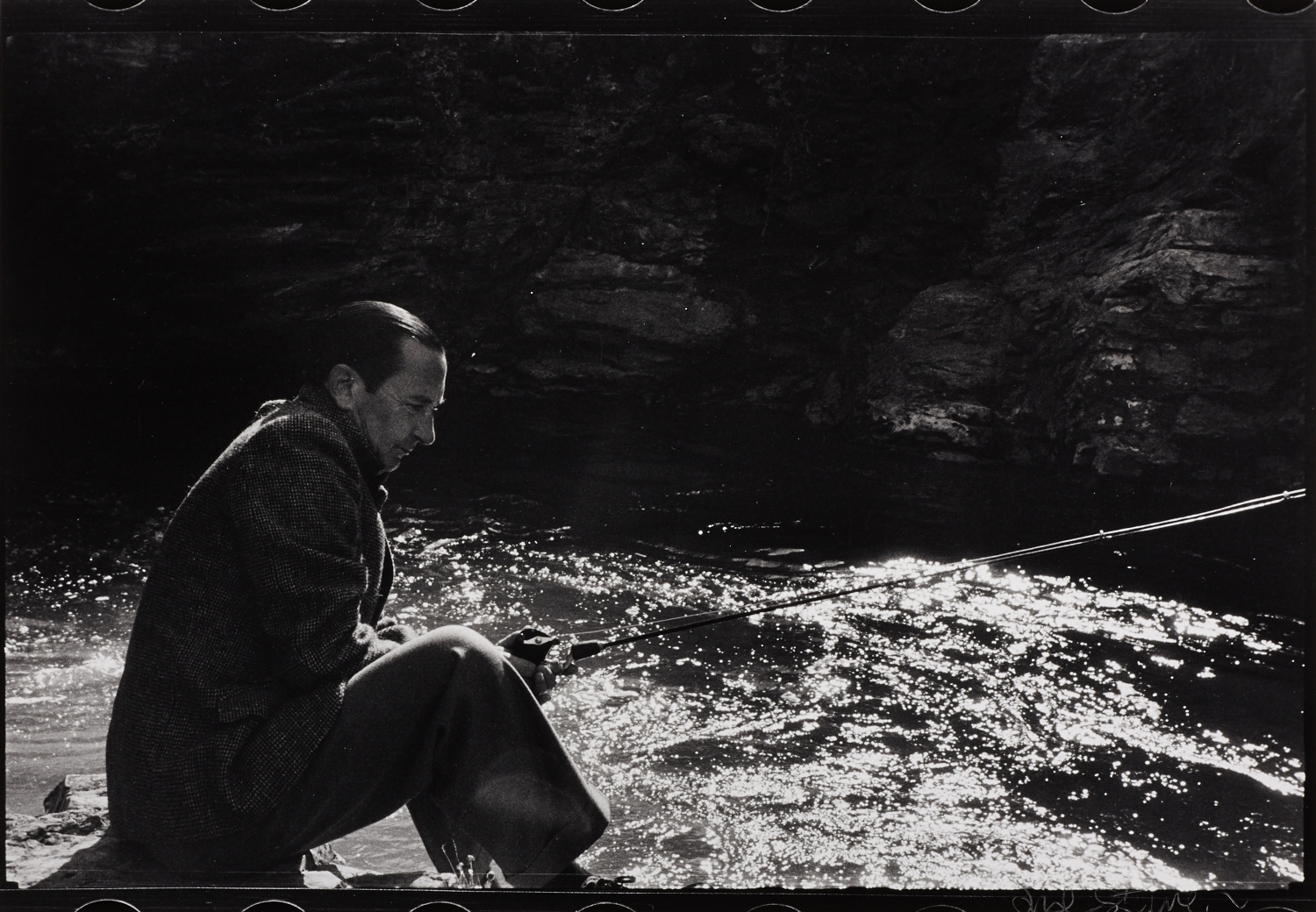 LISL STEINER (* 1927) Argentinian President Pedro Eugenio Aramburu fishing, Ushuaia 1955 LISL STEINER (* 1927) Argentinian President Pedro Eugenio Aramburu fishing, Ushuaia 1955