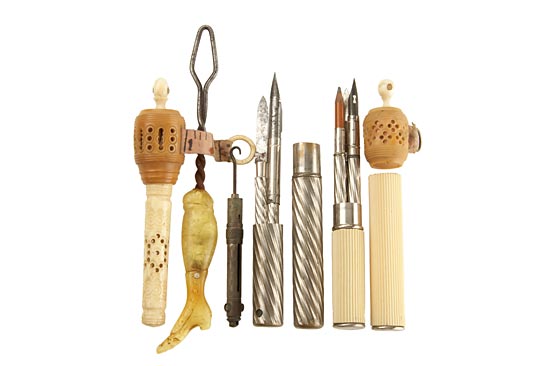 Group of Six Ladies Articles with Stanhopes