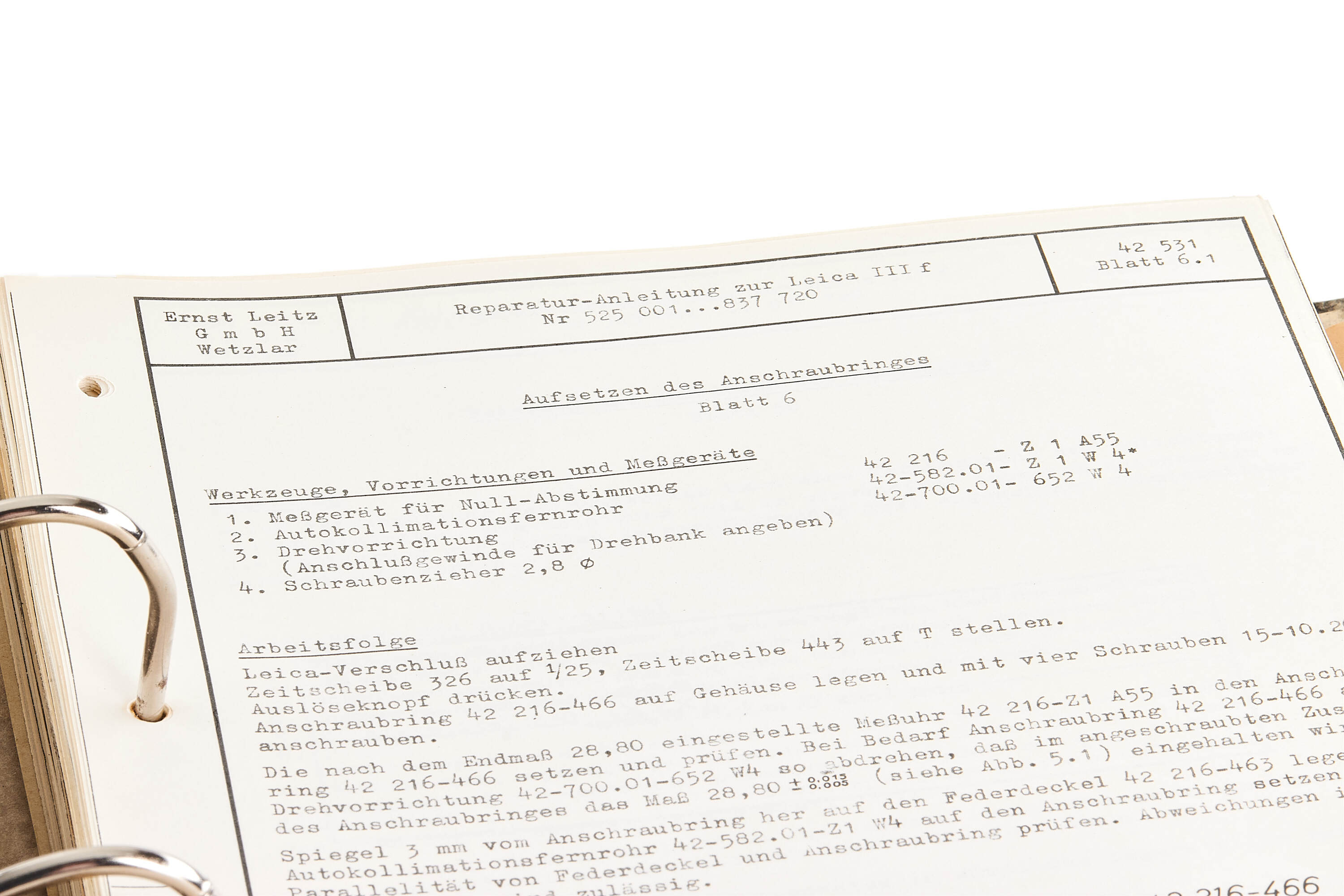 Leica Spare Parts Lists and Repair *
