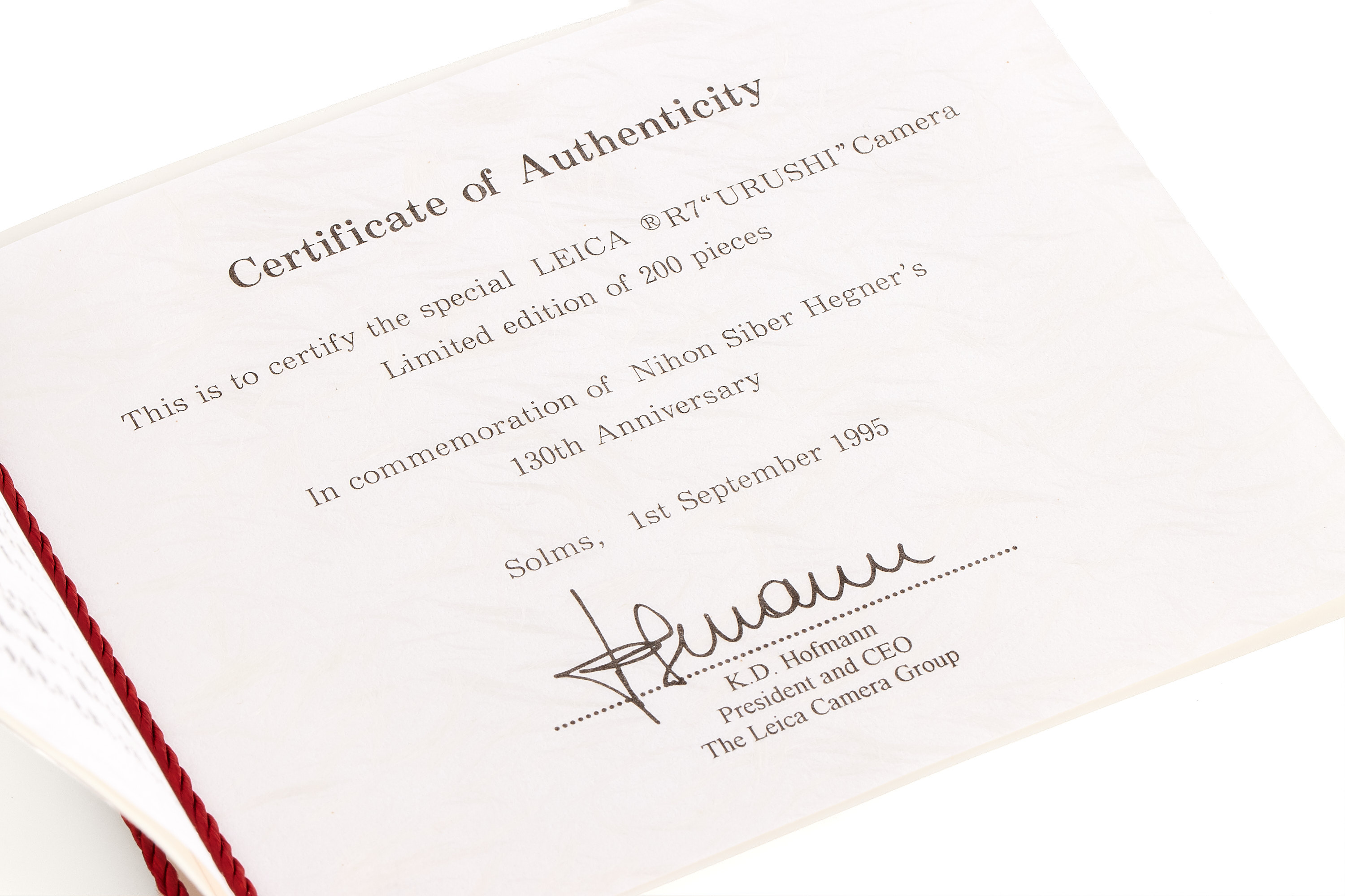Leica R7 Urushi '130 Years Nihon Siber Hegner' *