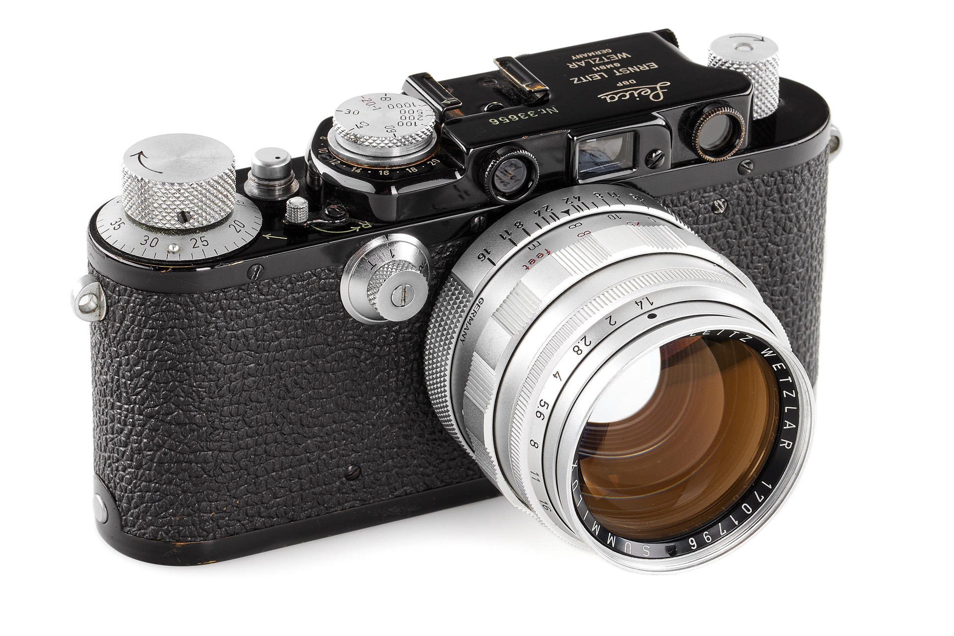 Leica IIIa syn. black/chrome + Summilux SOWGE 1.4/50mm
