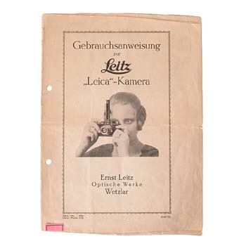 Gebrauchsanweisung zur Leitz "Leica"-Kamera