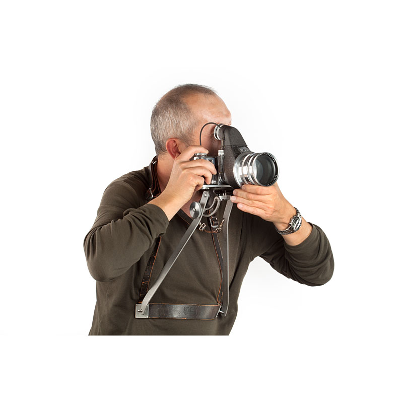 Carl Zeiss Jena Sonnar 2.8/18cm with chest-tripod