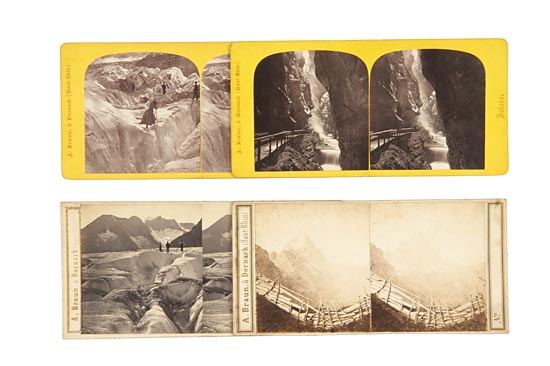 Approx. 110 Stereographs of Switzerland - 12 by Adolphe Braun