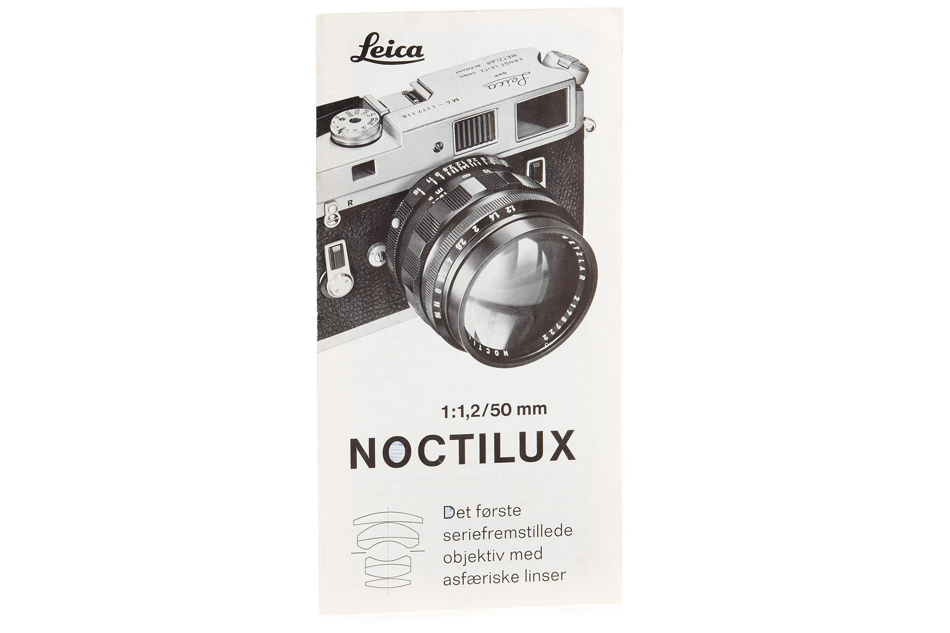 Noctilux 1.2/50mm brochure Danish Noctilux 1.2/50mm brochure Danish