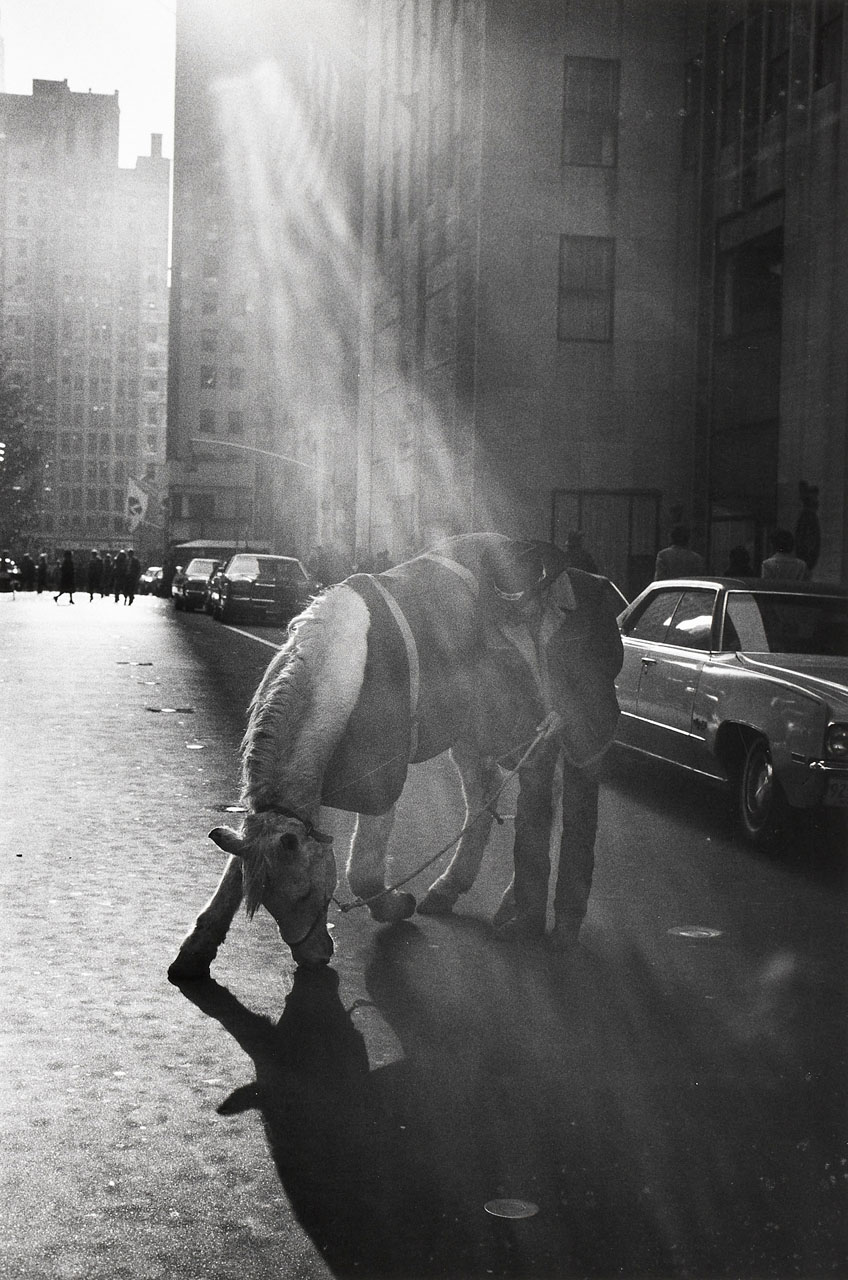 LOUIS STETTNER (1922–2016) - Horse and Cowboy, Rockefeller Center, New York 1974 LOUIS STETTNER (1922–2016) - Horse and Cowboy, Rockefeller Center, New York 1974