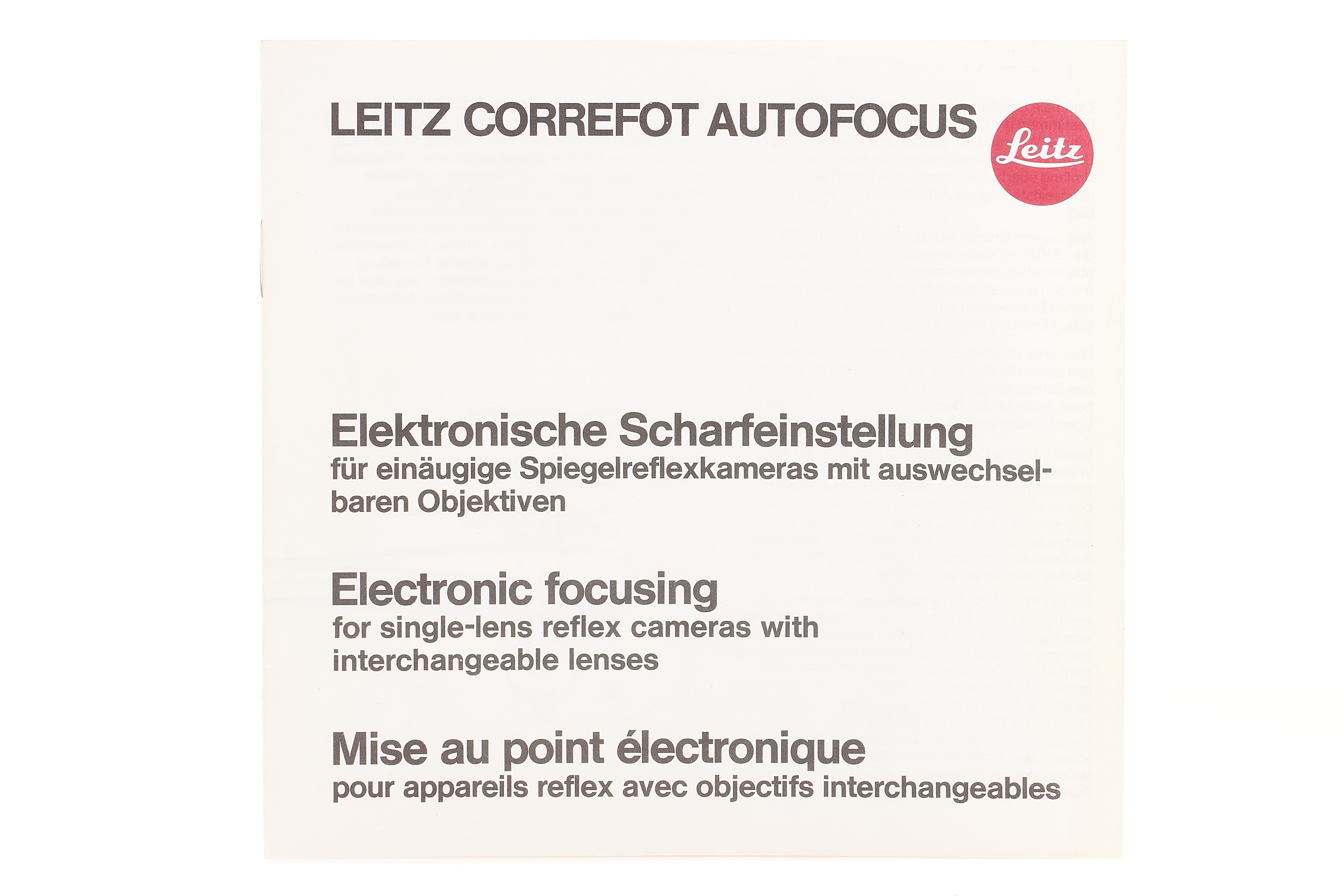 Leitz Correfot Brochure