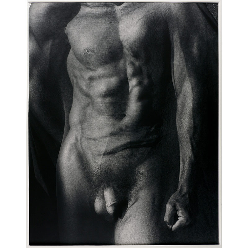 Herb Ritts (1952–2002), ›Male Torso with Veil (Tight)‹