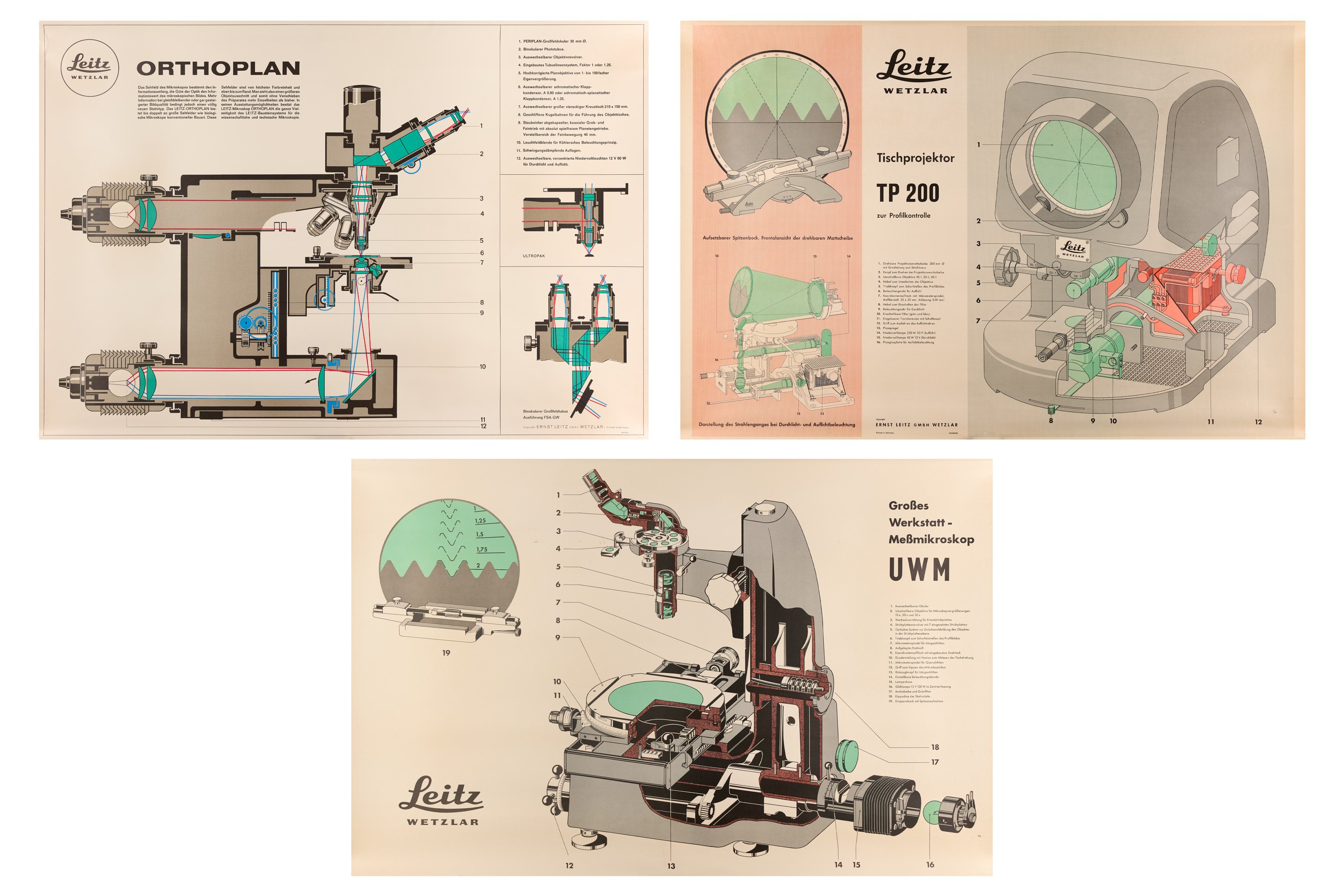 Leitz Microscope Wall Charts German *