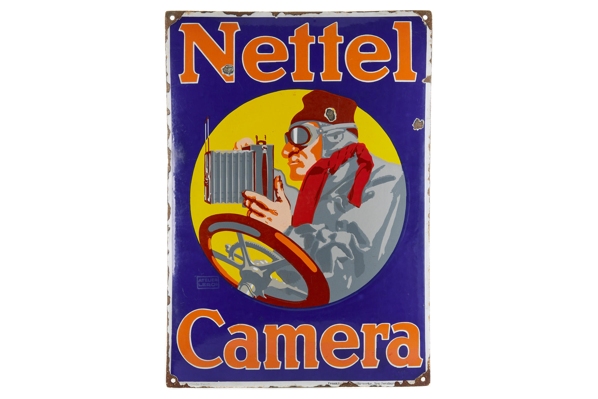 Nettel Camera Enamel Sign Nettel Camera Enamel Sign