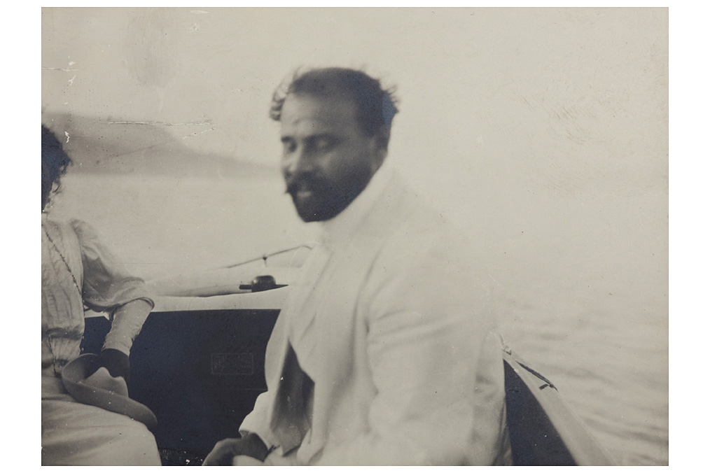 Emma Bacher, Gustav Klimt  in a motor boat