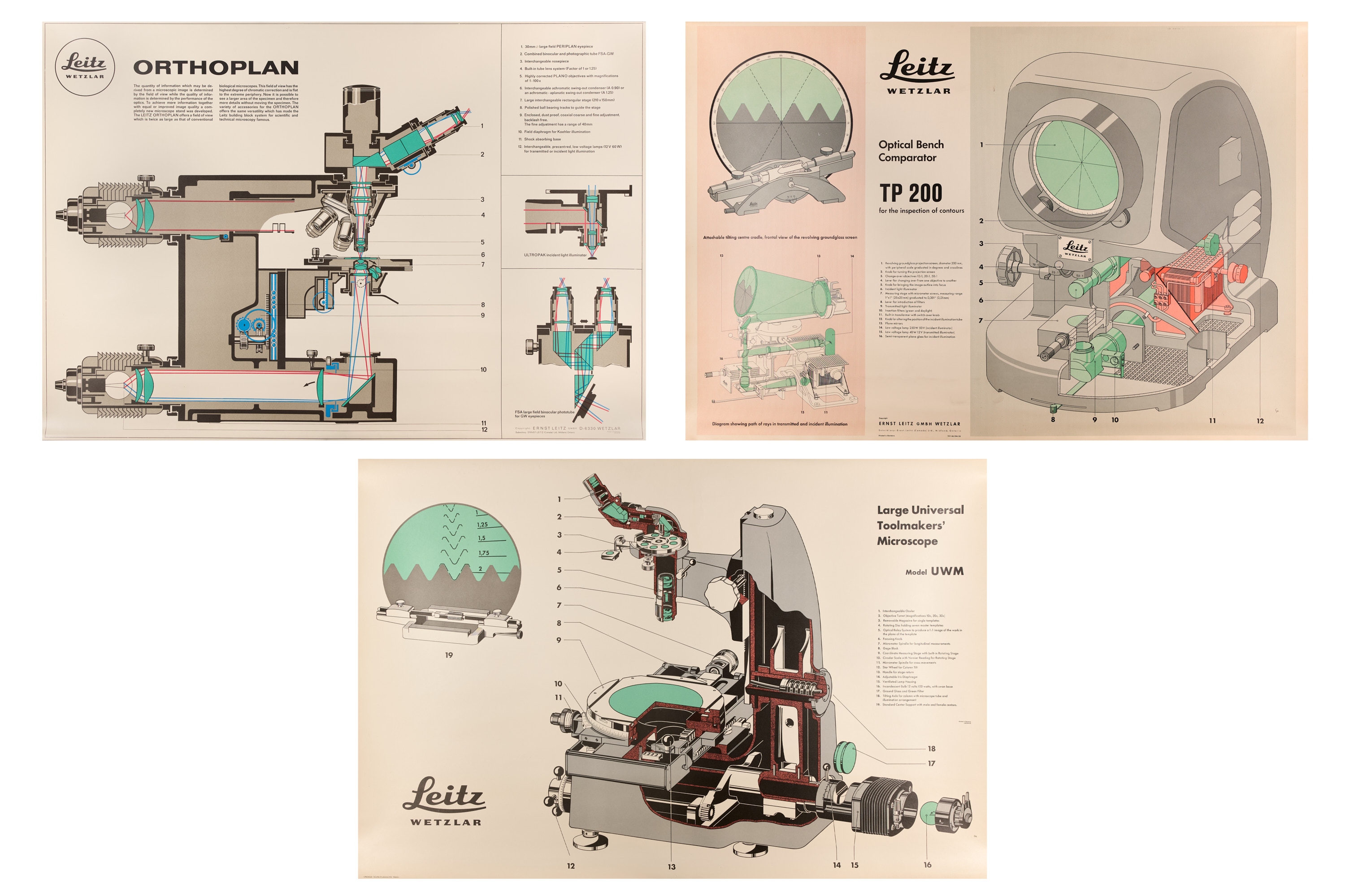 Leitz Microscope Wall Charts English *