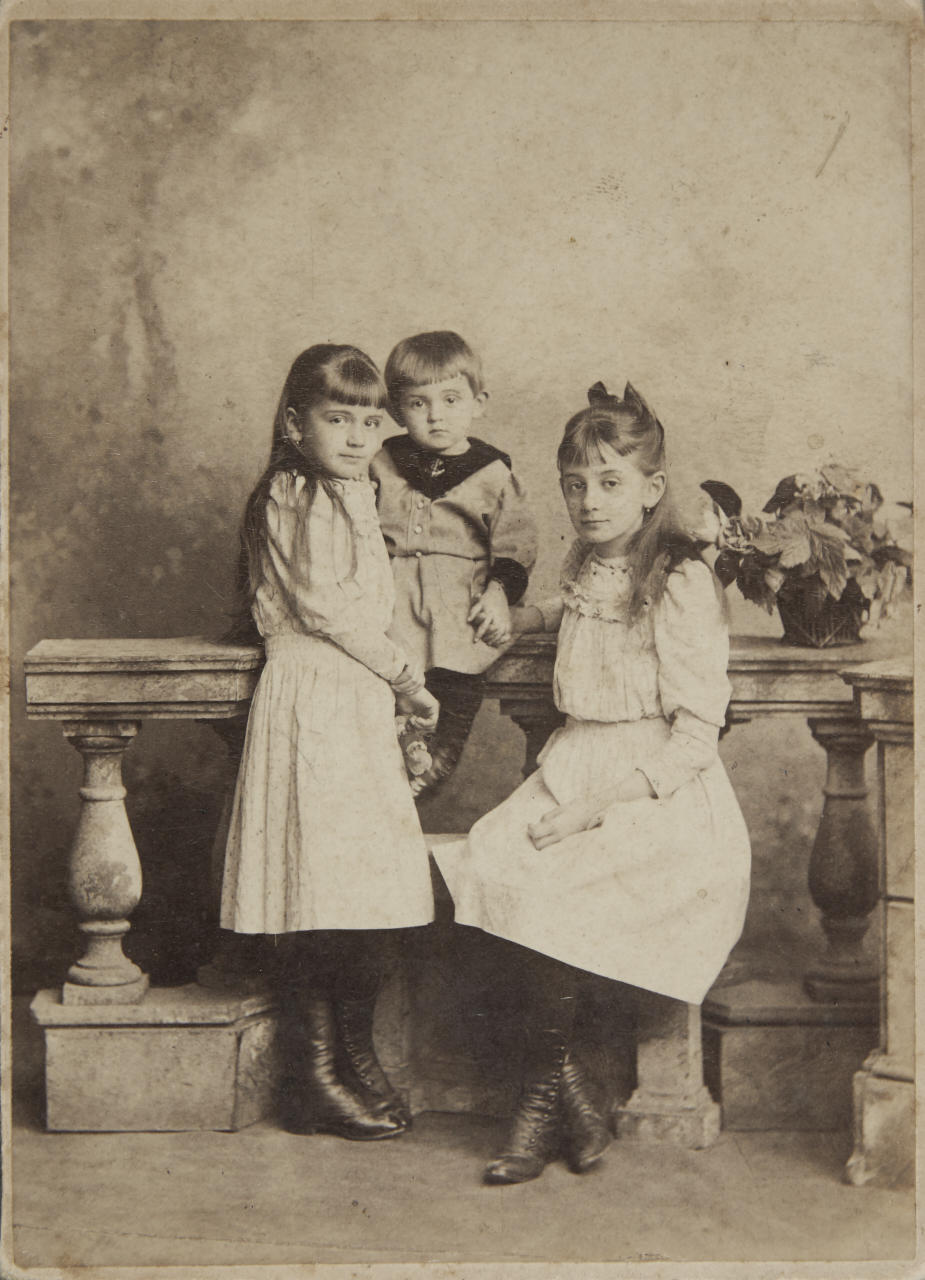 LUDWIG GRILLICH (studio 1885–1925) Egon Schiele and his sisters Melanie and Elvira, Vienna c. 1893