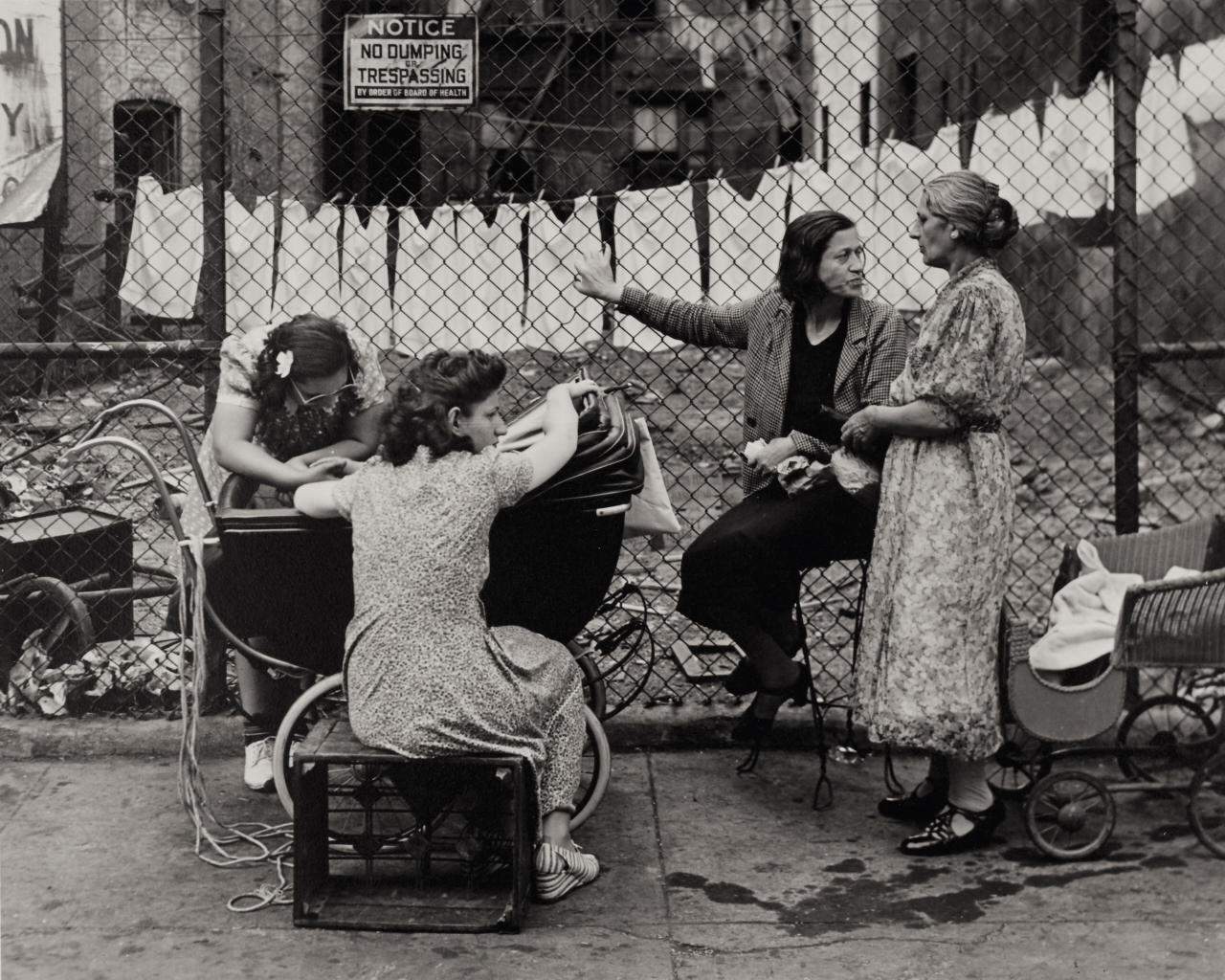 WALTER ROSENBLUM (1919–2000) ‘Group in Front of Fence, Pitt Street’ New York 1938